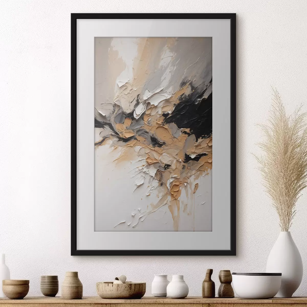 Poster Abstrakte Textur mit Pinselstrichen f45619