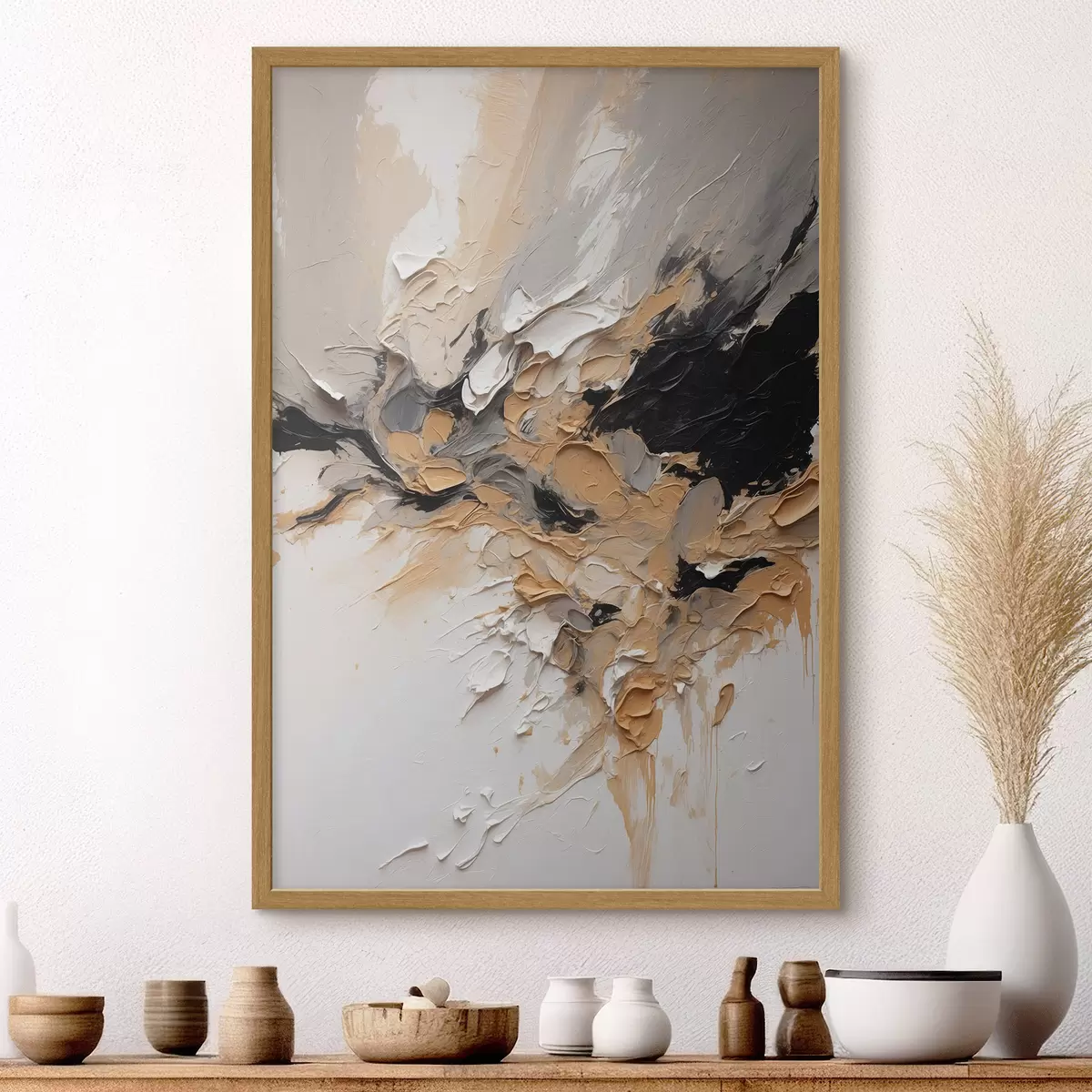 Poster Abstrakte Textur mit Pinselstrichen f45619