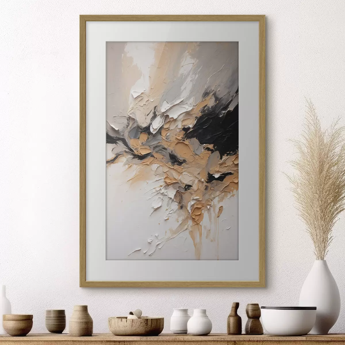 Poster Abstrakte Textur mit Pinselstrichen f45619