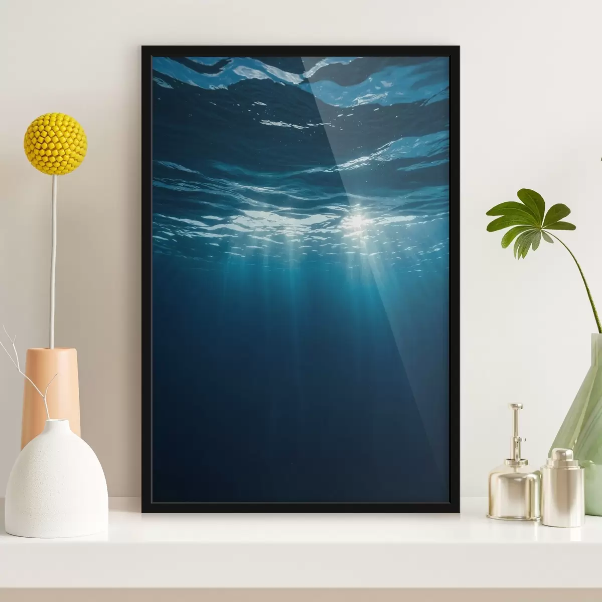Poster Sonnenstrahlen unter der Wasseroberfläche f45625