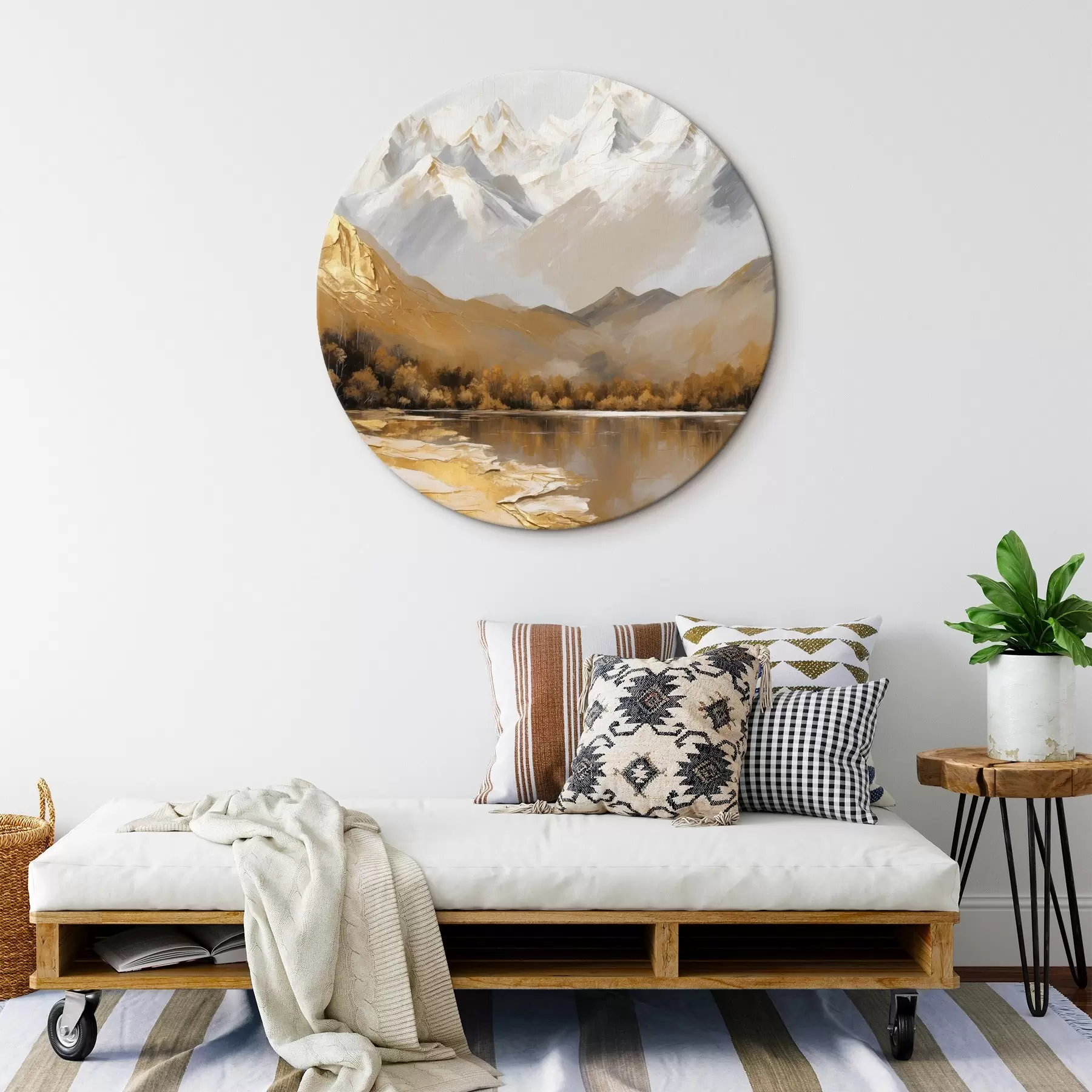 Fototapete Berglandschaft mit einem See und Bäumen r45620