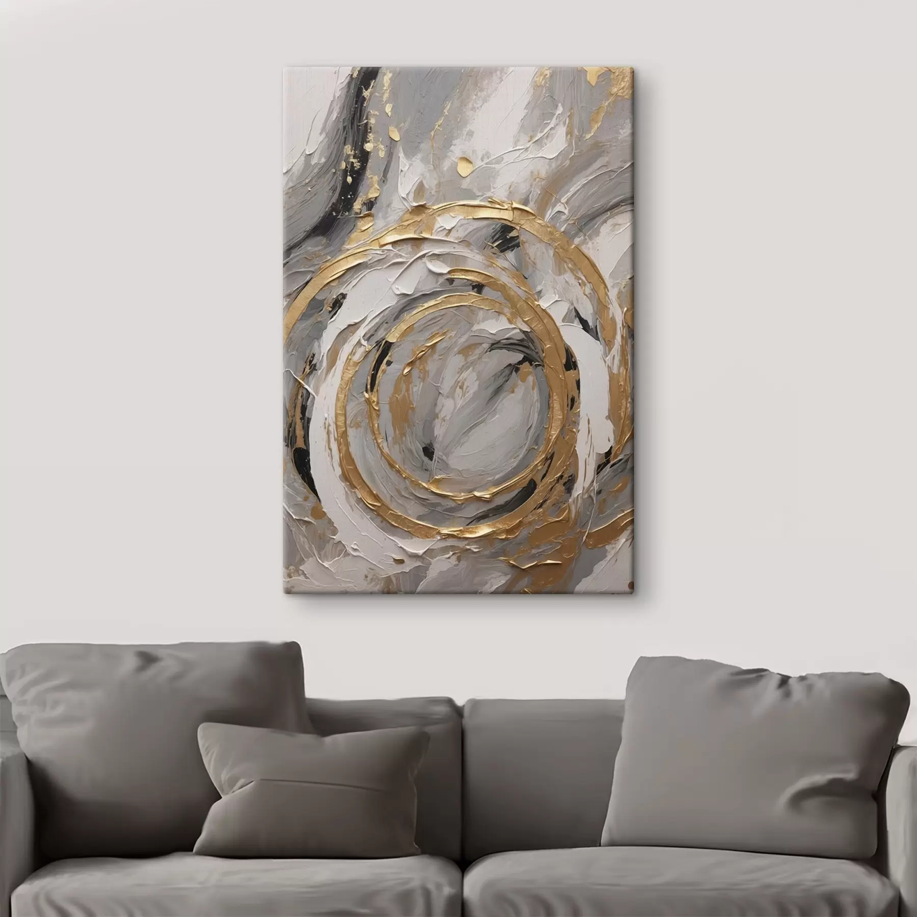 Fototapete Abstrakte konzentrische Kreise in Grautönen und Weiß s45487