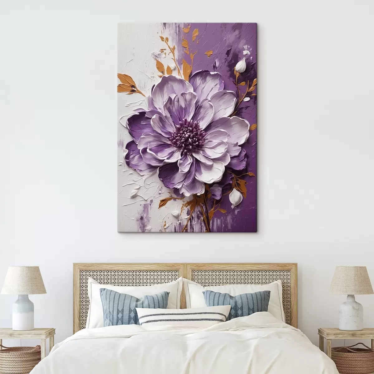Fototapete Lila Blume im Stil der volumetrischen Malerei s45492