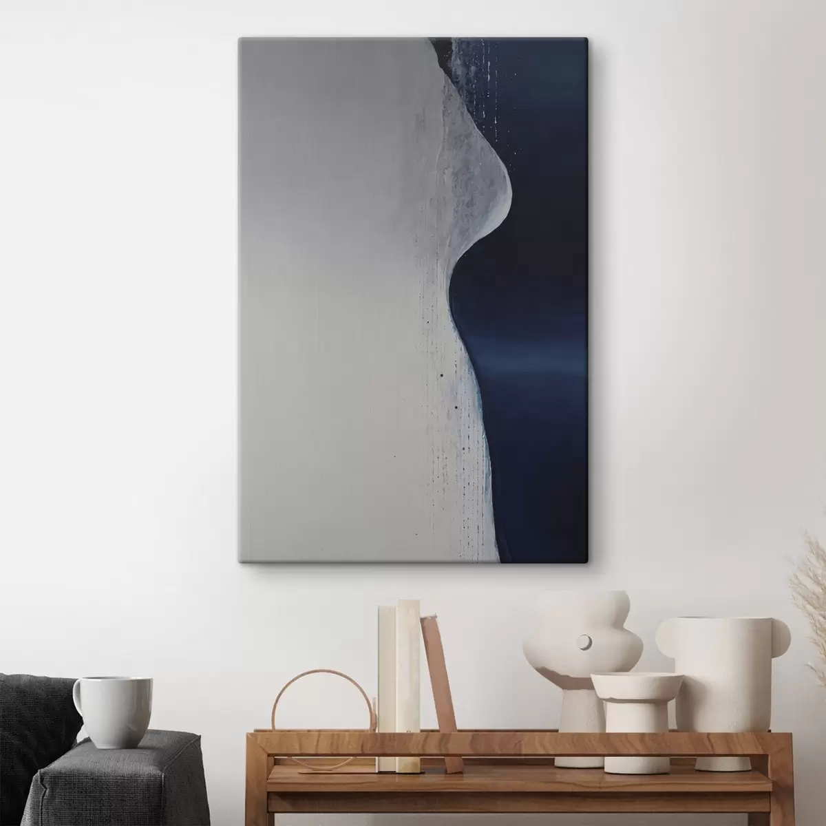 Fototapete Abstrakt mit roten Pinselstrichen auf schwarzem Hintergrund s45493