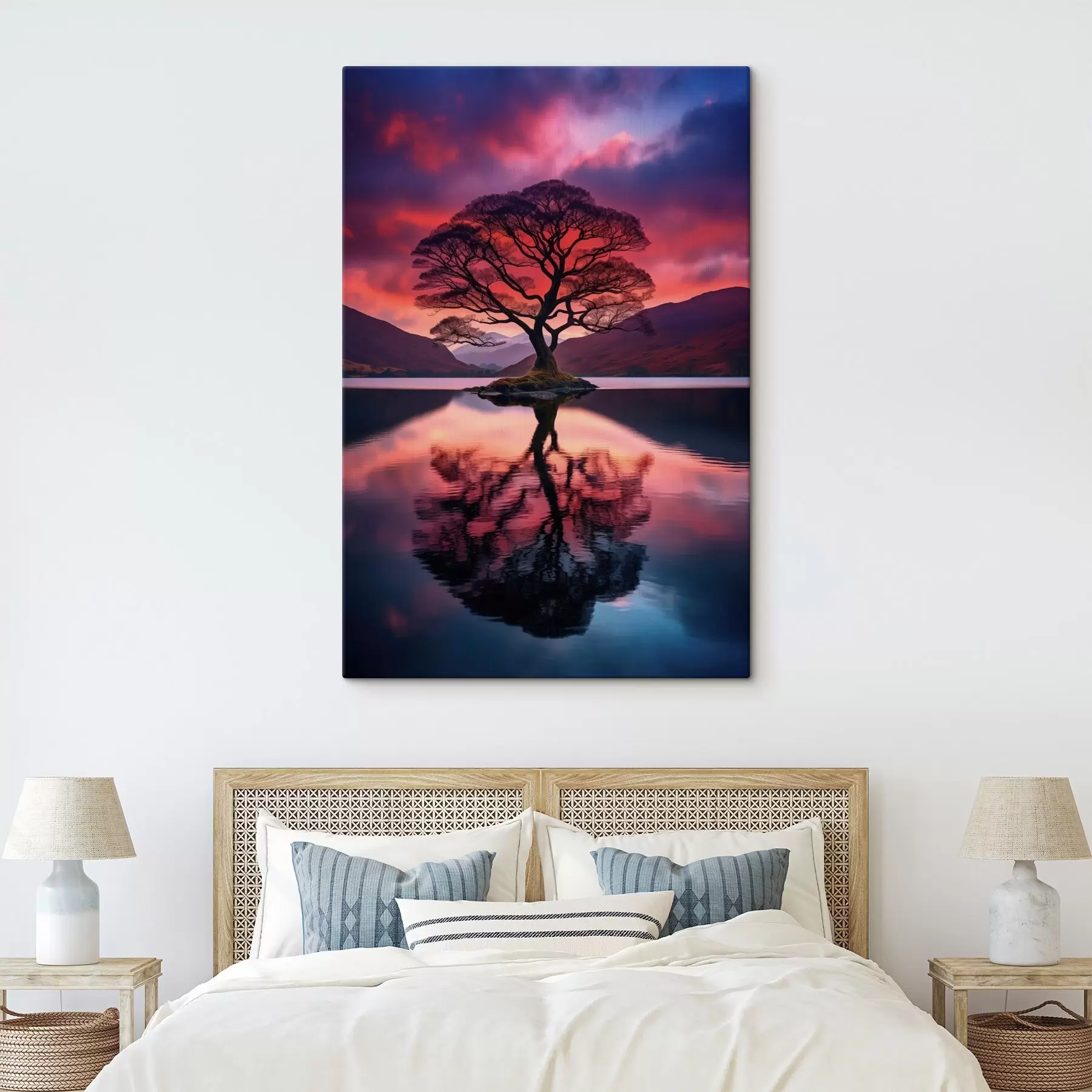 Fototapete Großer Baum bei Sonnenuntergang s45504