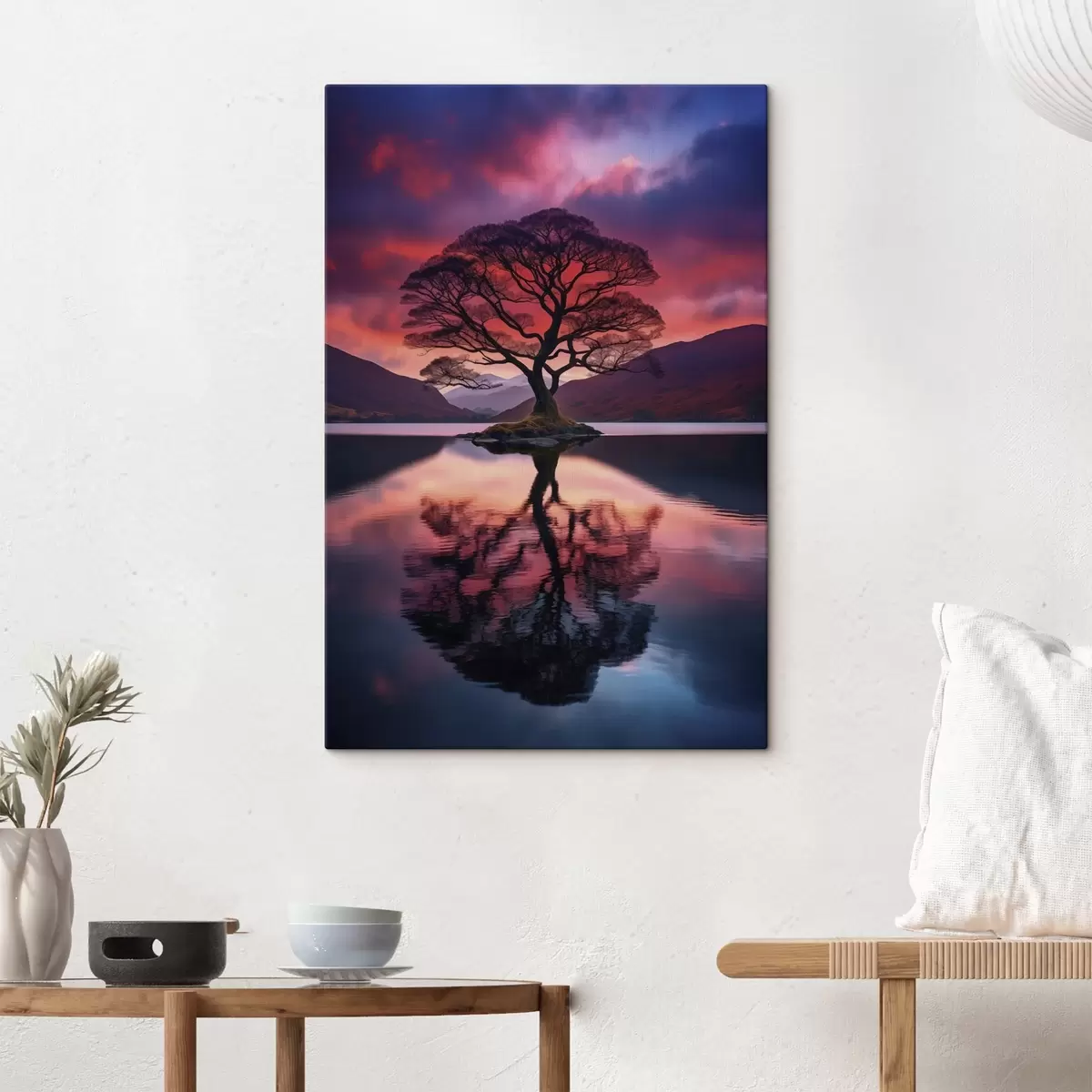 Fototapete Großer Baum bei Sonnenuntergang s45504