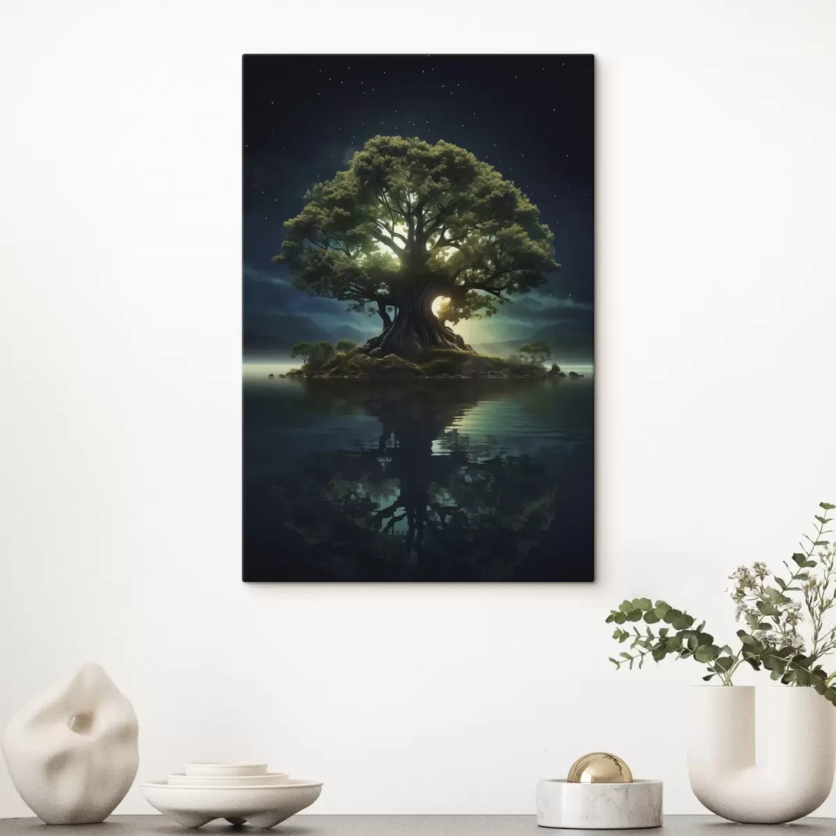 Fototapete Riesiger Baum bei Nacht s45510