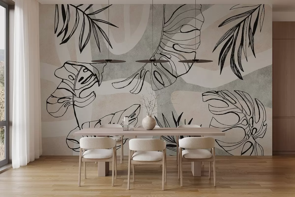 Fototapete Abstraktion mit Pflanzen w04492