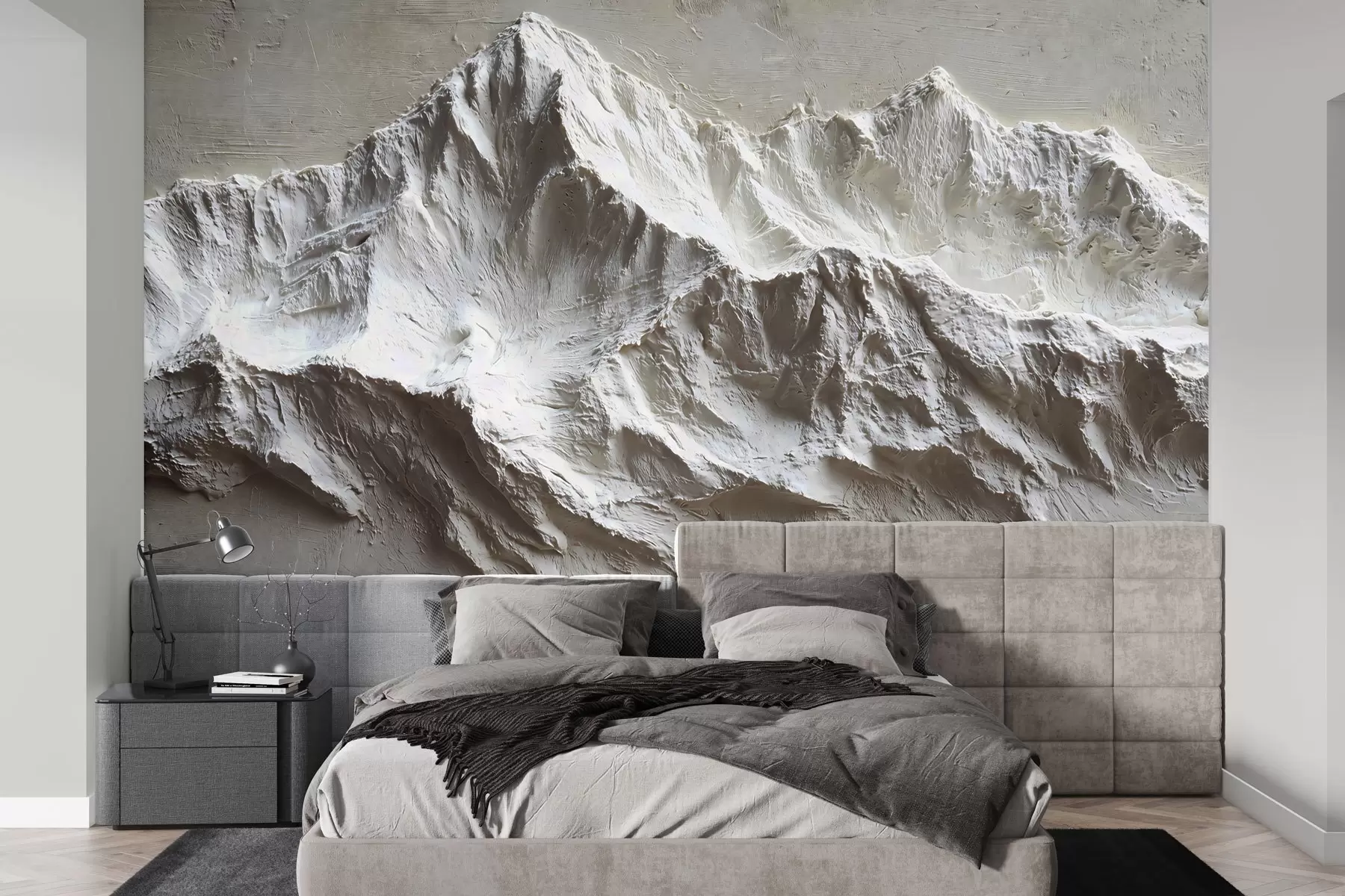 Fototapete Geprägte Berge in hellen Tönen mit Textur w04396