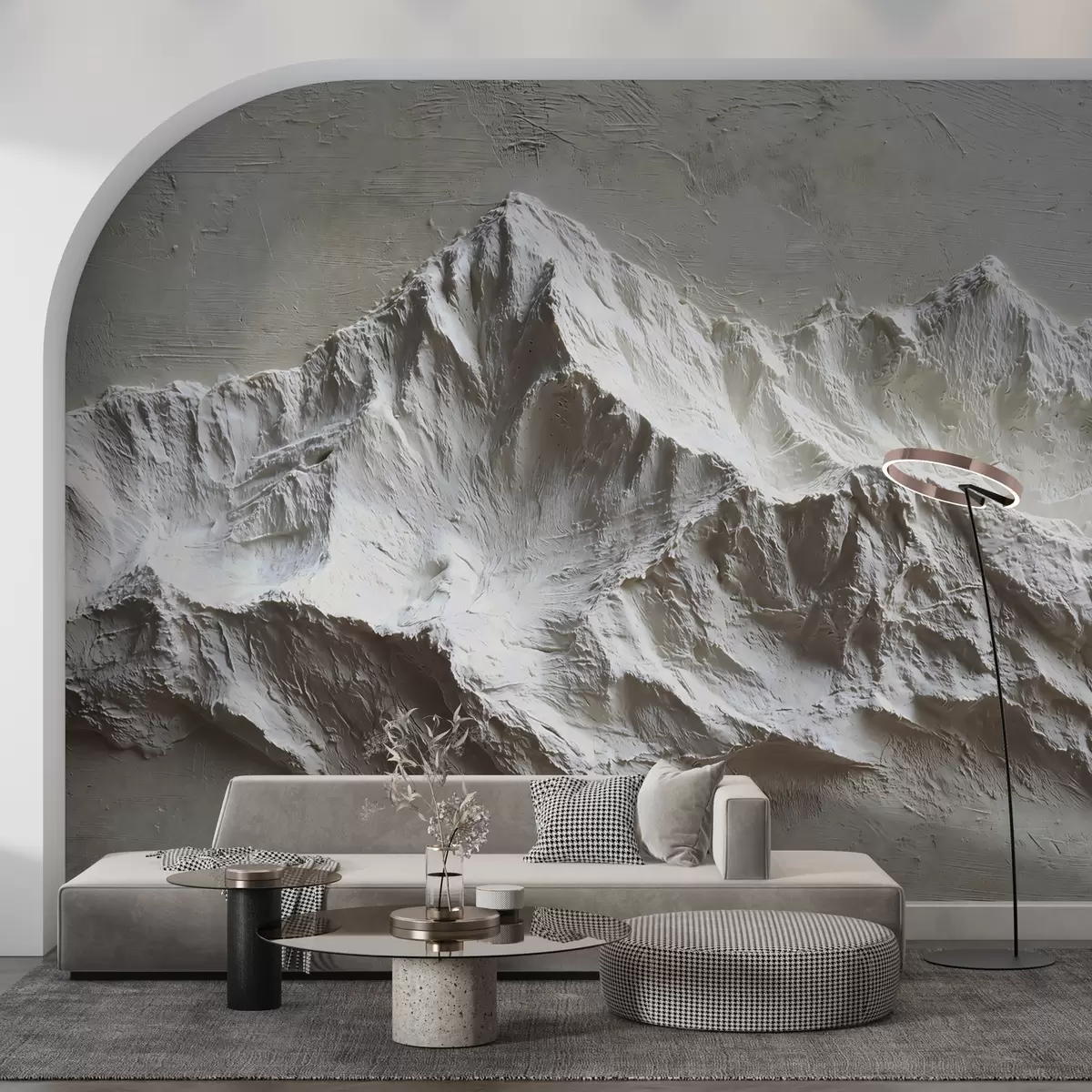Fototapete Geprägte Berge in hellen Tönen mit Textur w04396