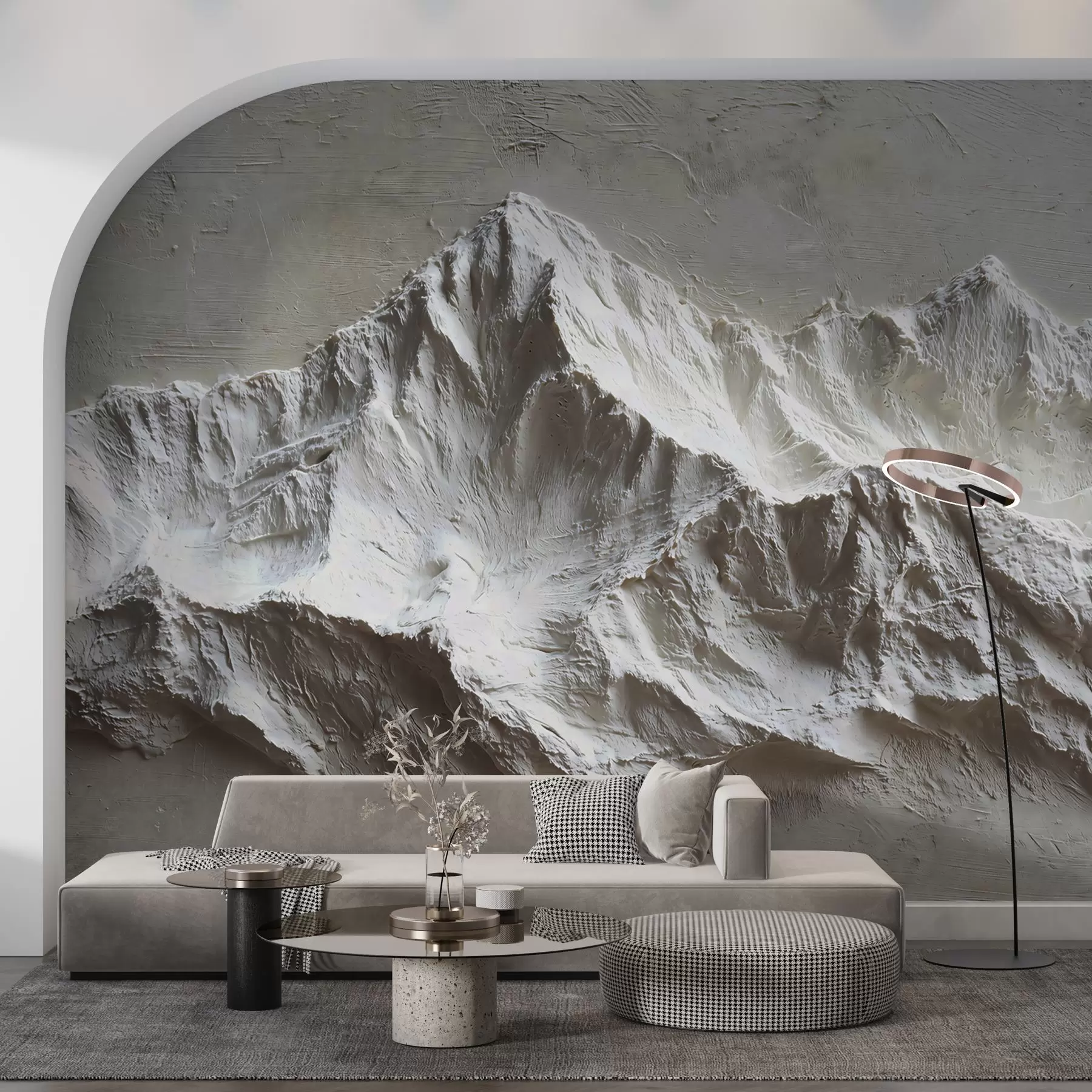 Fototapete Geprägte Berge in hellen Tönen mit Textur w04396