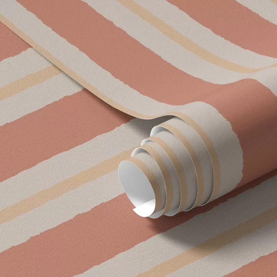 Fototapete Helle Terrakotta-Streifen mit beigen Akzenten a00515