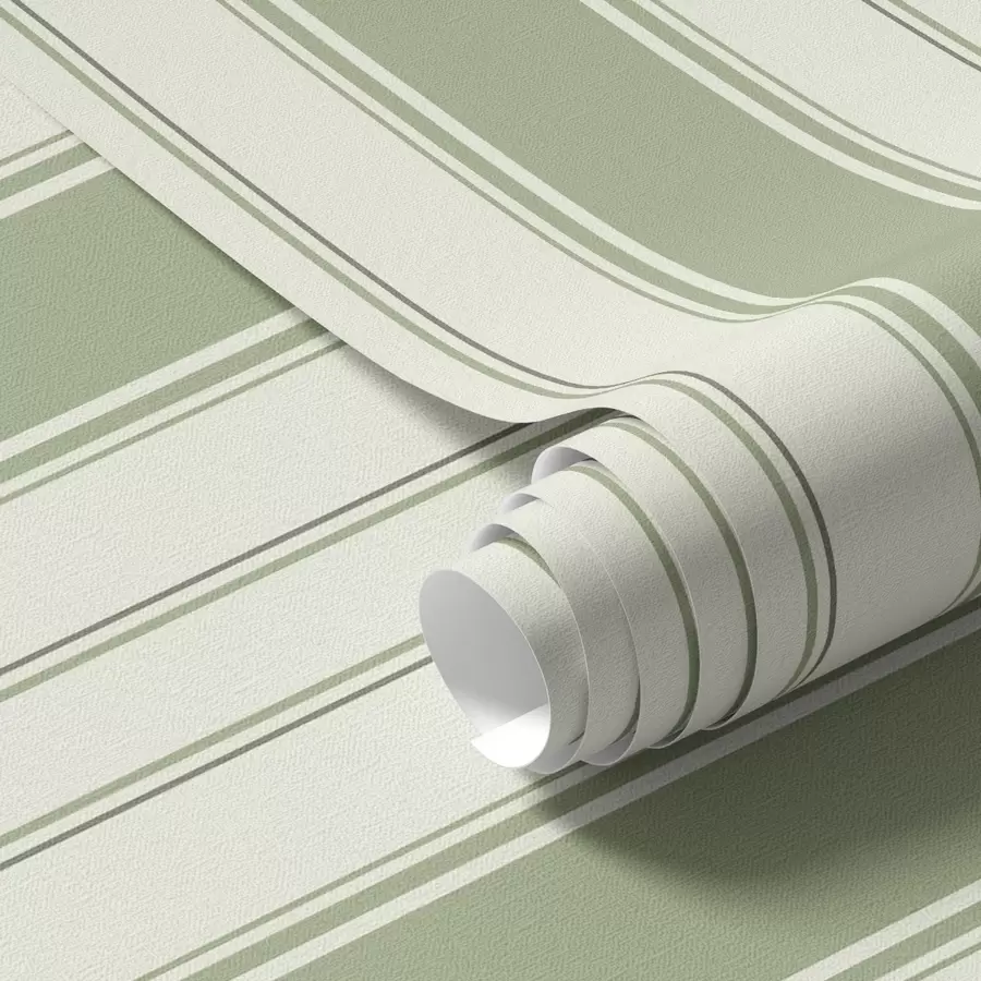 Fototapete Cremefarbener Hintergrund mit gleichmäßigen grünen Längsstreifen a00560