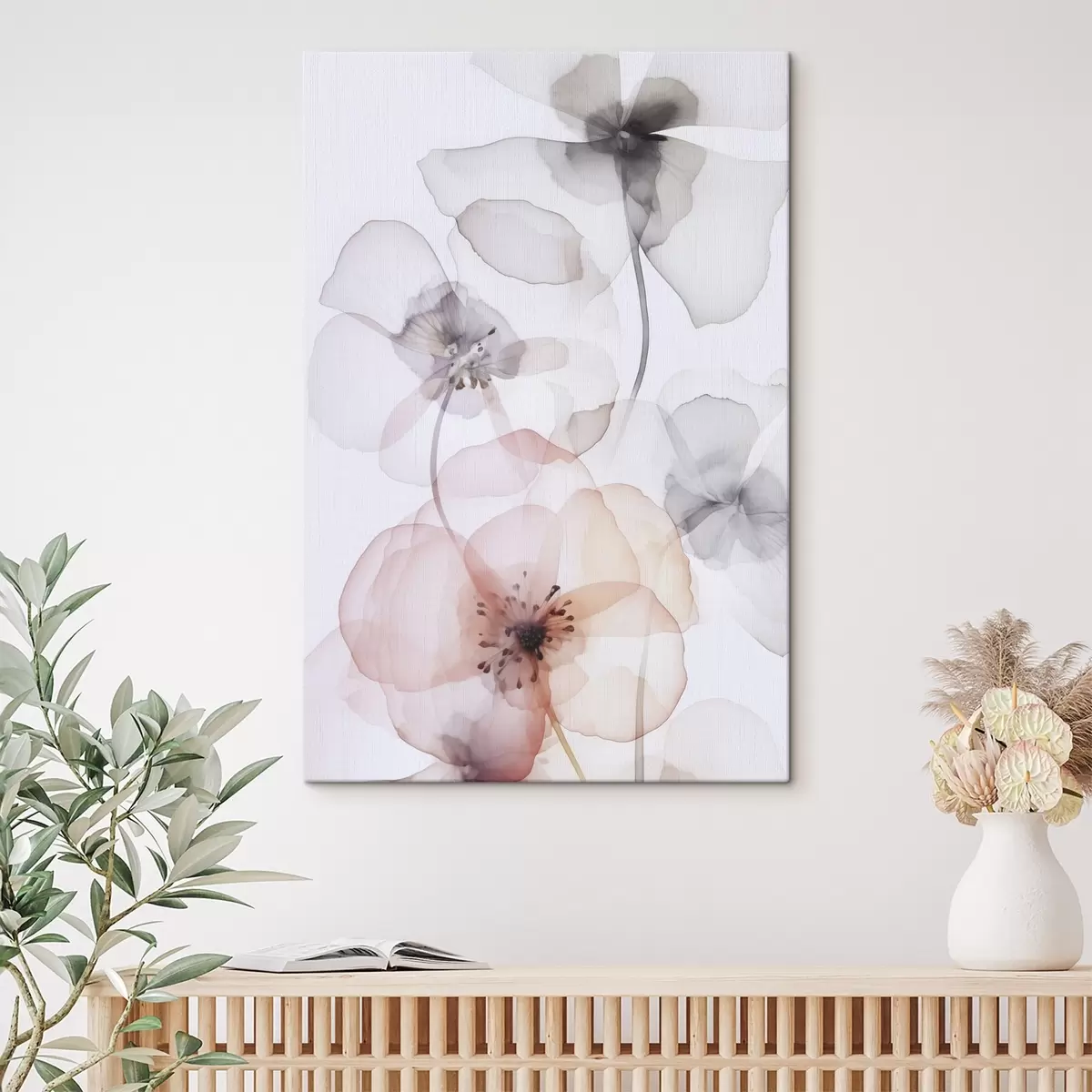 Fototapete Blumen Nachahmung von Aquarell s45681