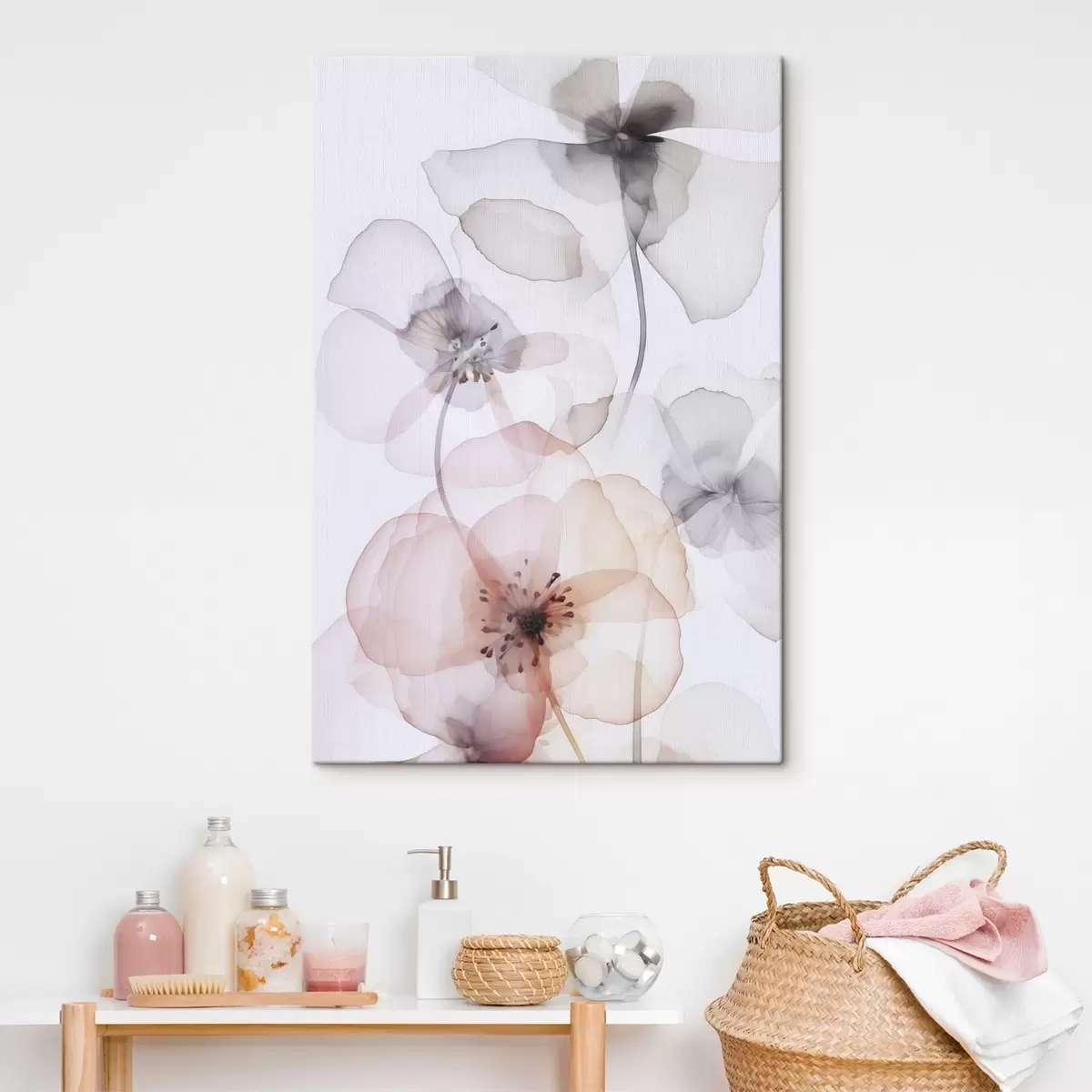 Fototapete Blumen Nachahmung von Aquarell s45681
