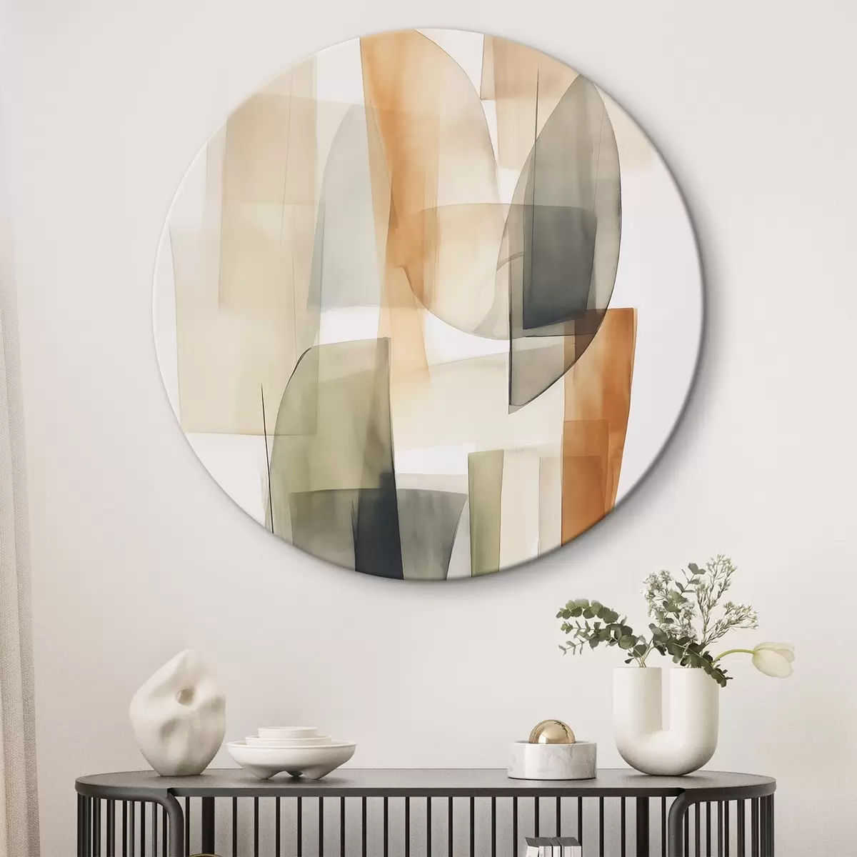 Runde Wandbilder Abstraktion Flecken Nachahmung Aquarell r45669