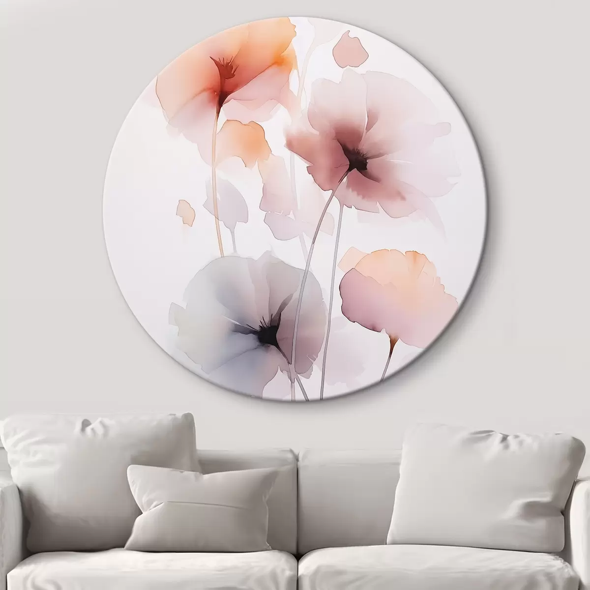 Runde Wandbilder Abstrakte Blumen r45682