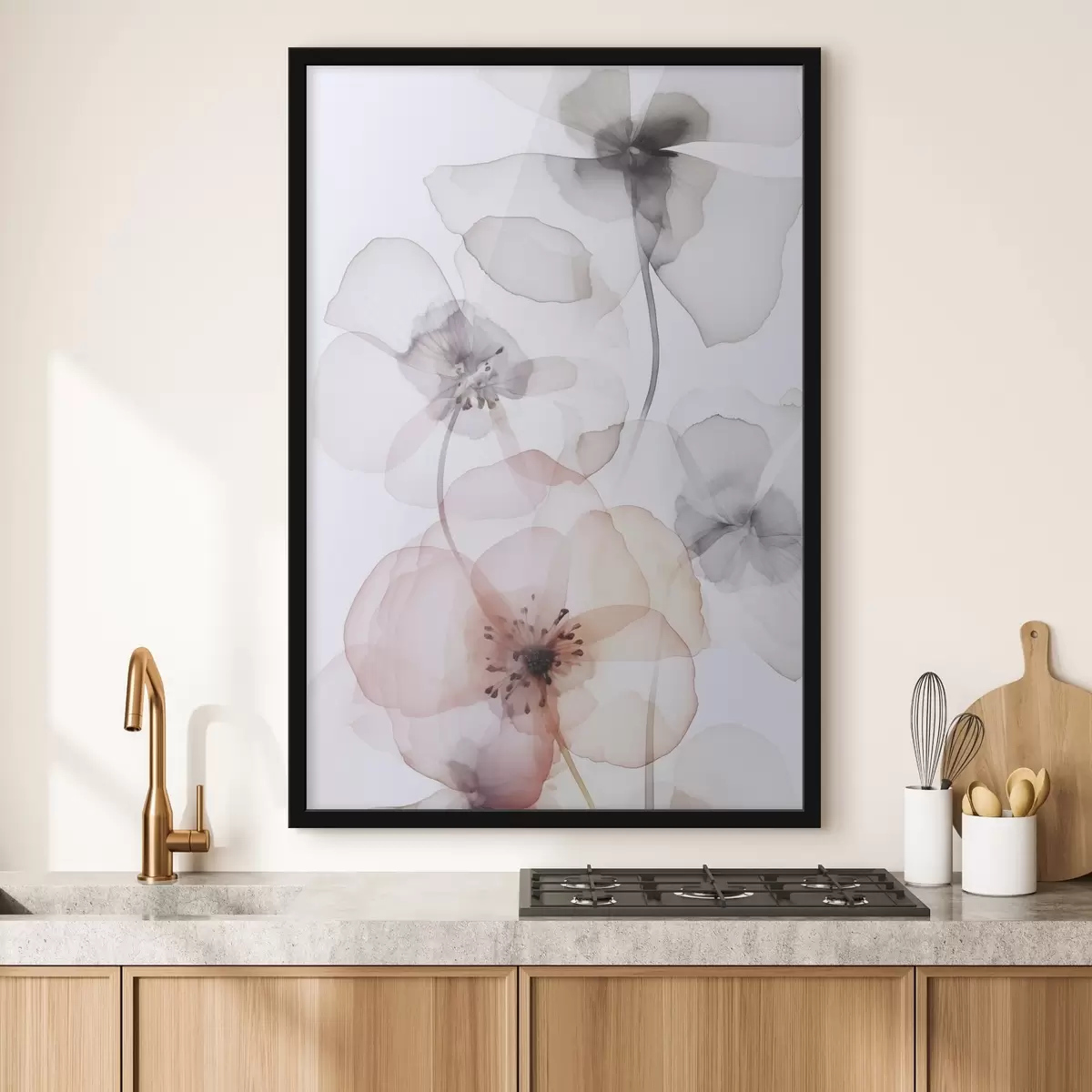 Poster Blumen Nachahmung von Aquarell f45681