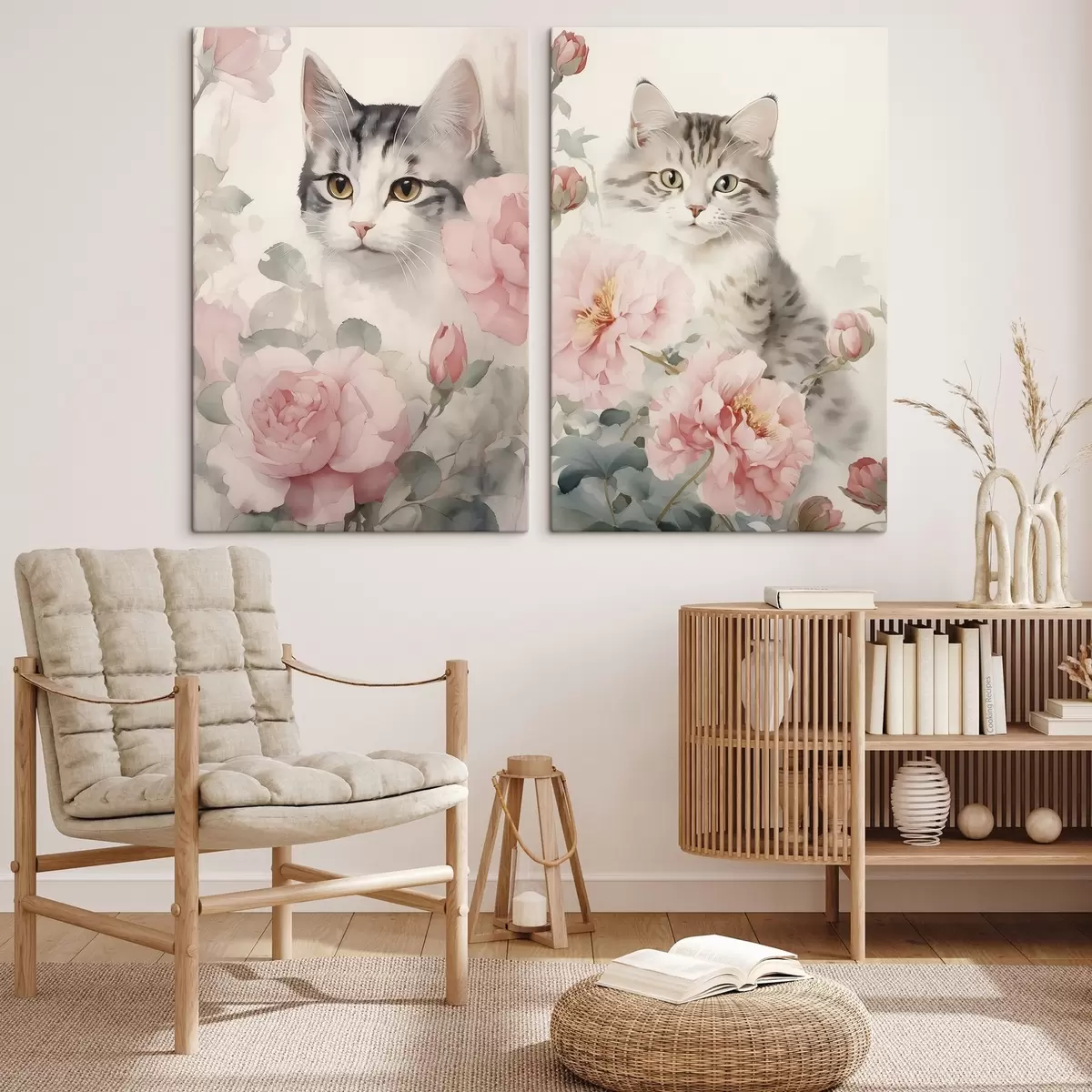 Fototapete Katze zwischen Blumen m00676