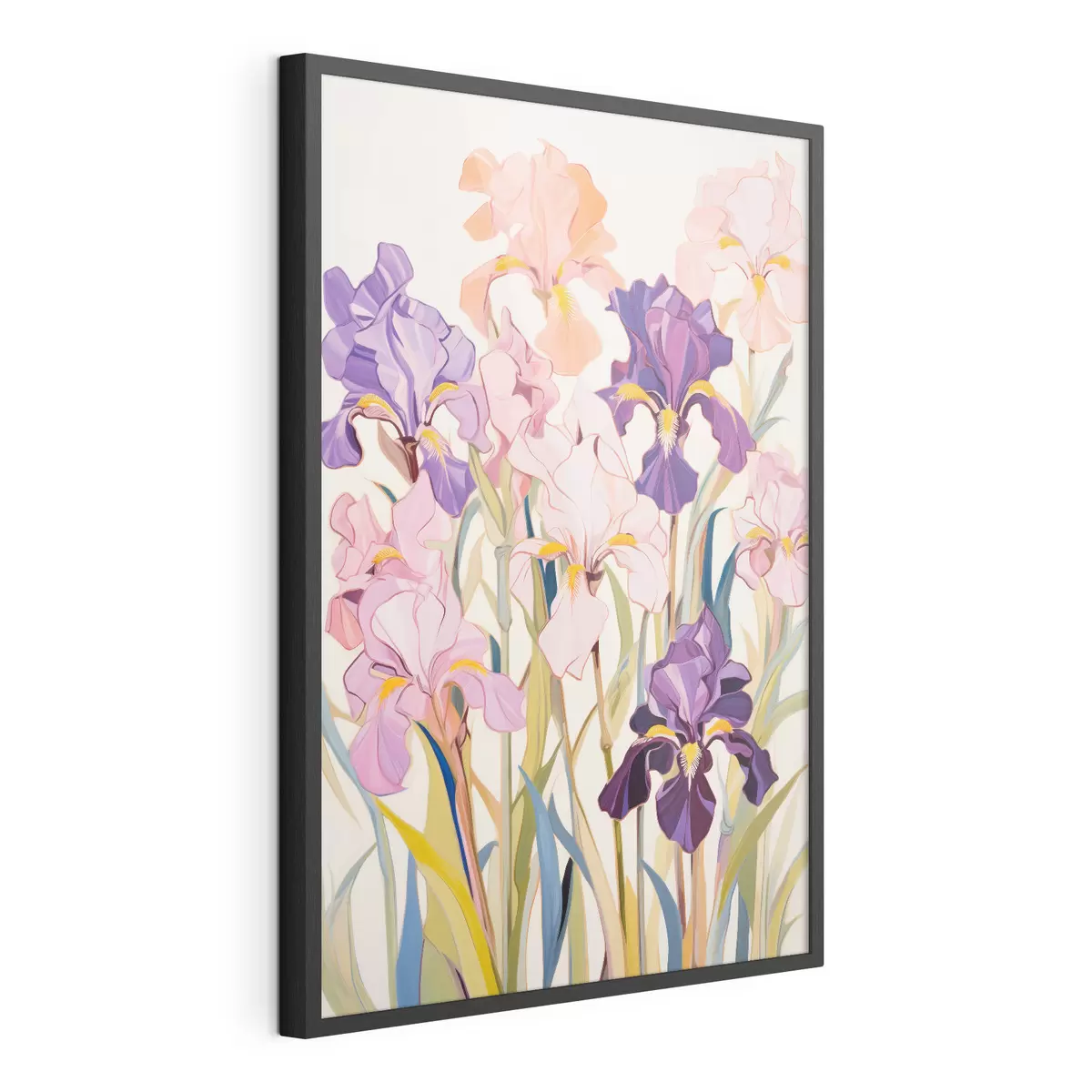 Poster Schwertlilien: Komposition im minimalistischen Stil f45596