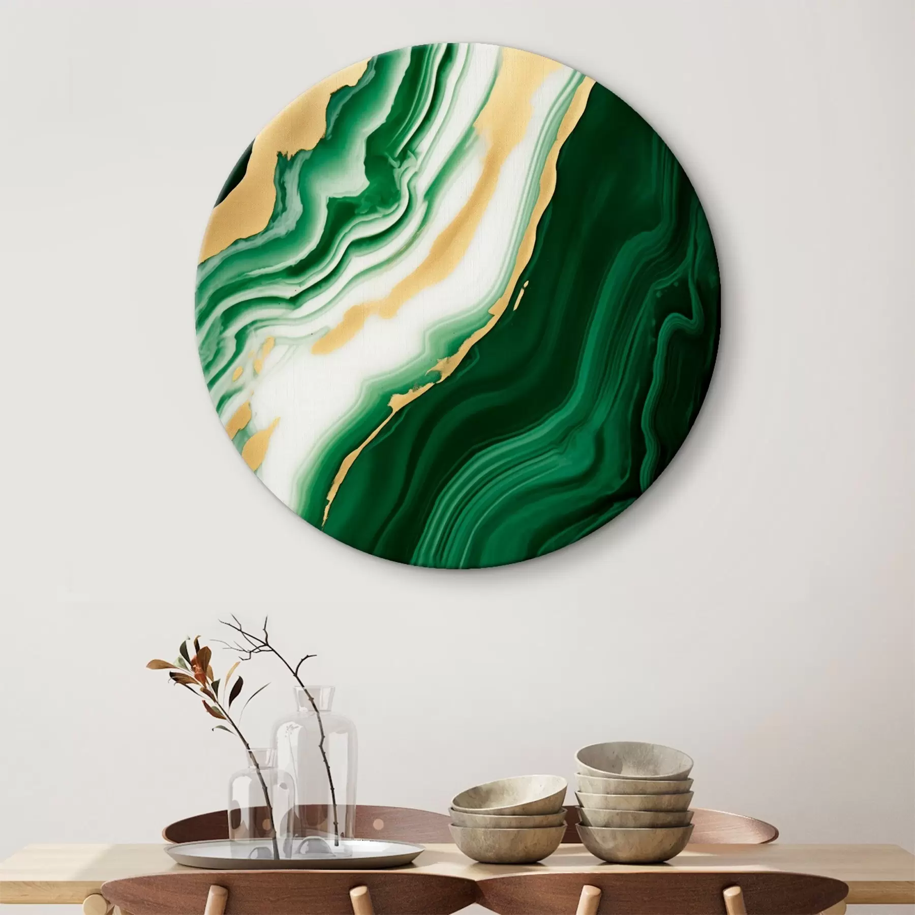 Fototapete Grün-weiß-gelbe Marmortexturen r45695