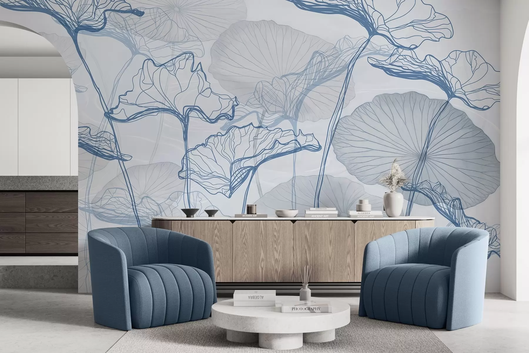 Fototapete Verschiedene Lotosblätter w04471v2