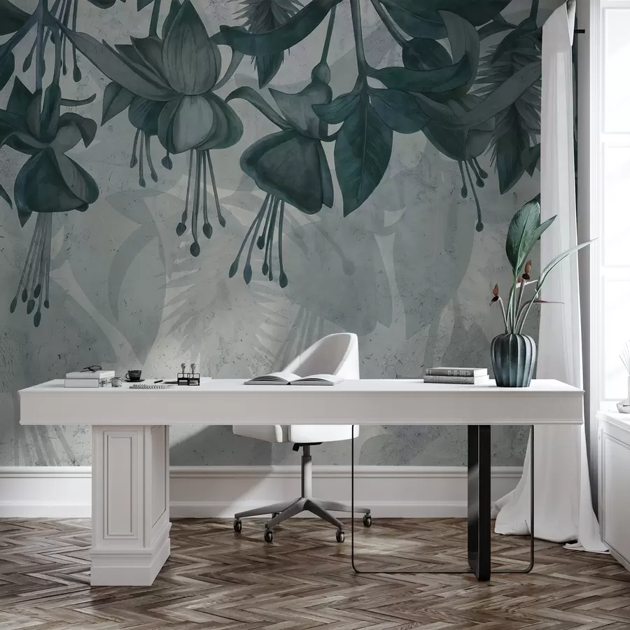 Fototapete Hängende Blumen im Grunge-Stil w04472v1