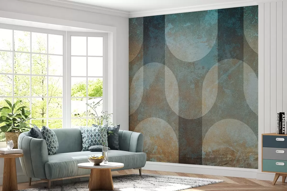 Fototapete Abstrakte Geometrie im retro-modernen Stil w04495