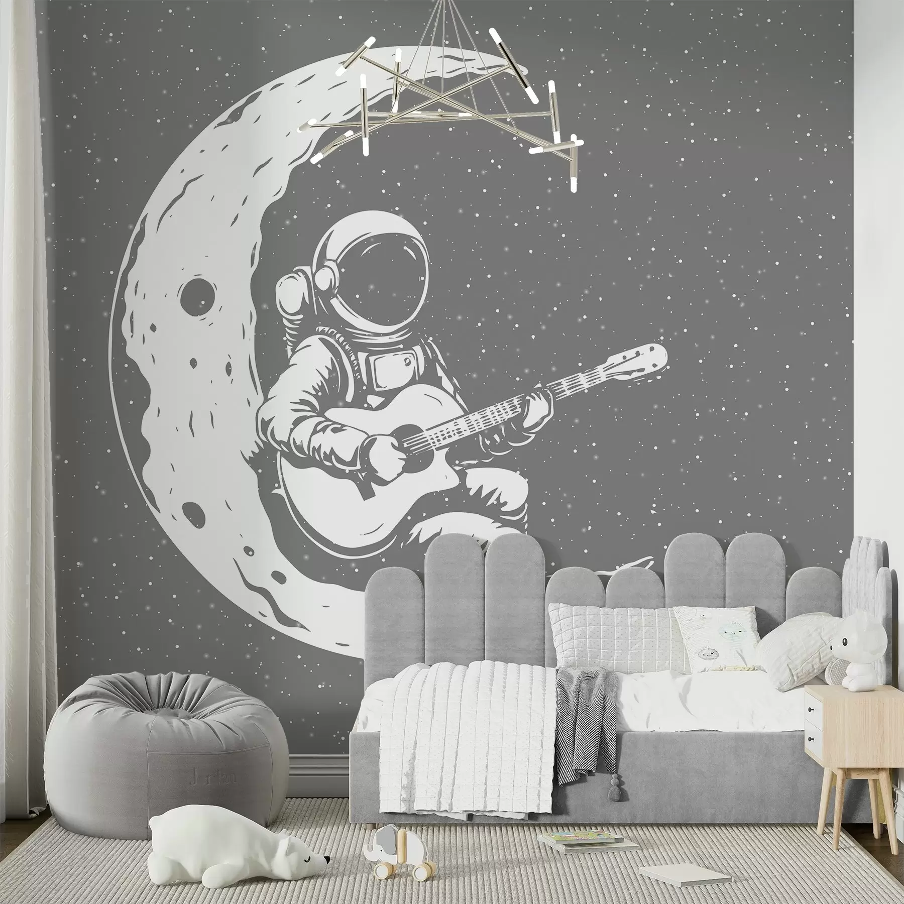 Fototapete Kosmonaut, Mond, Gitarre w04514