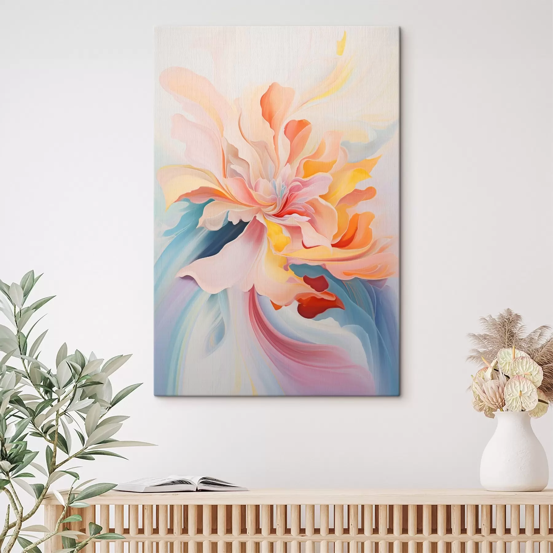 Fototapete Abstrakte Blume in Pastelltönen s45640