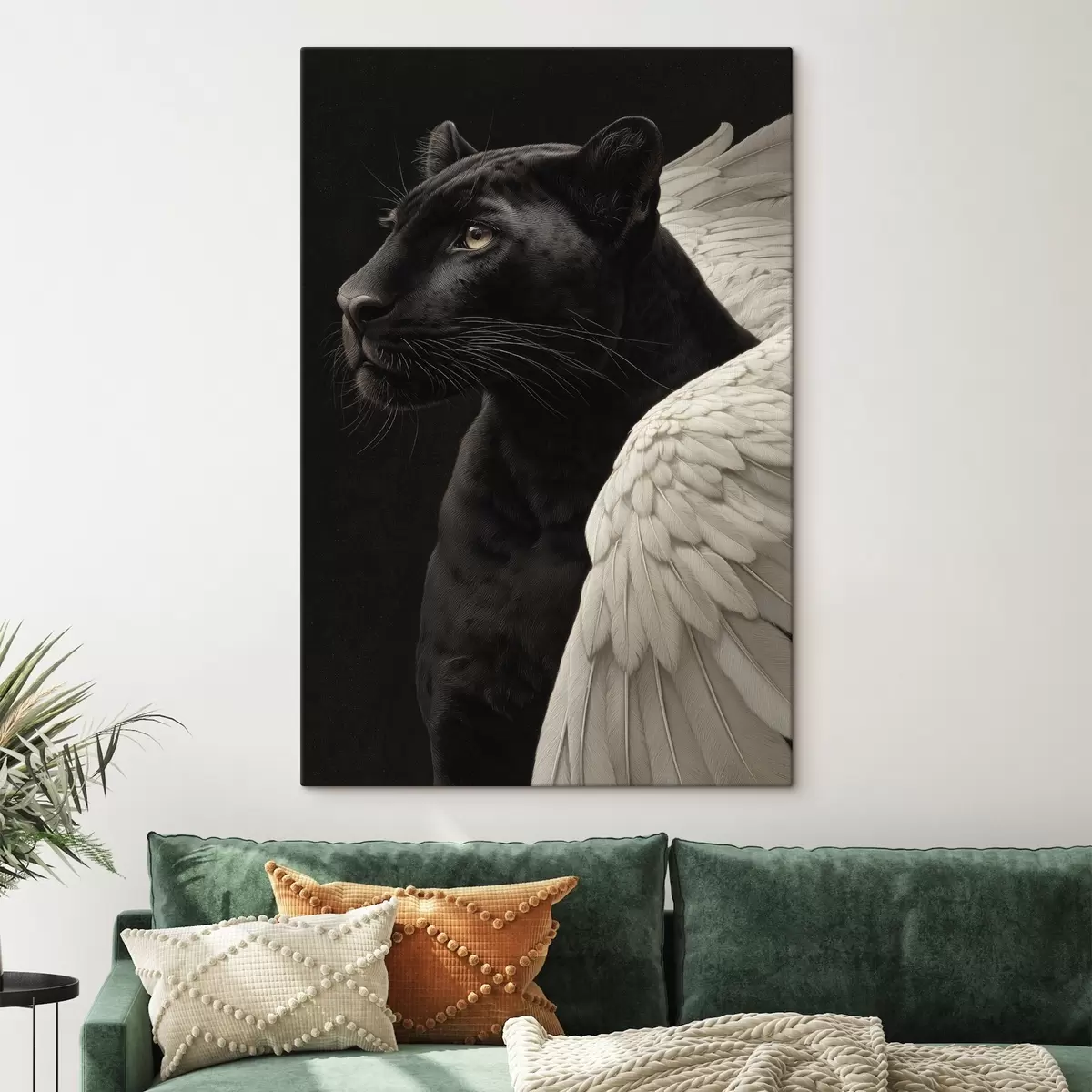 Fototapete Schwarzer Panther mit Flügeln im Fantasy-Stil s45653
