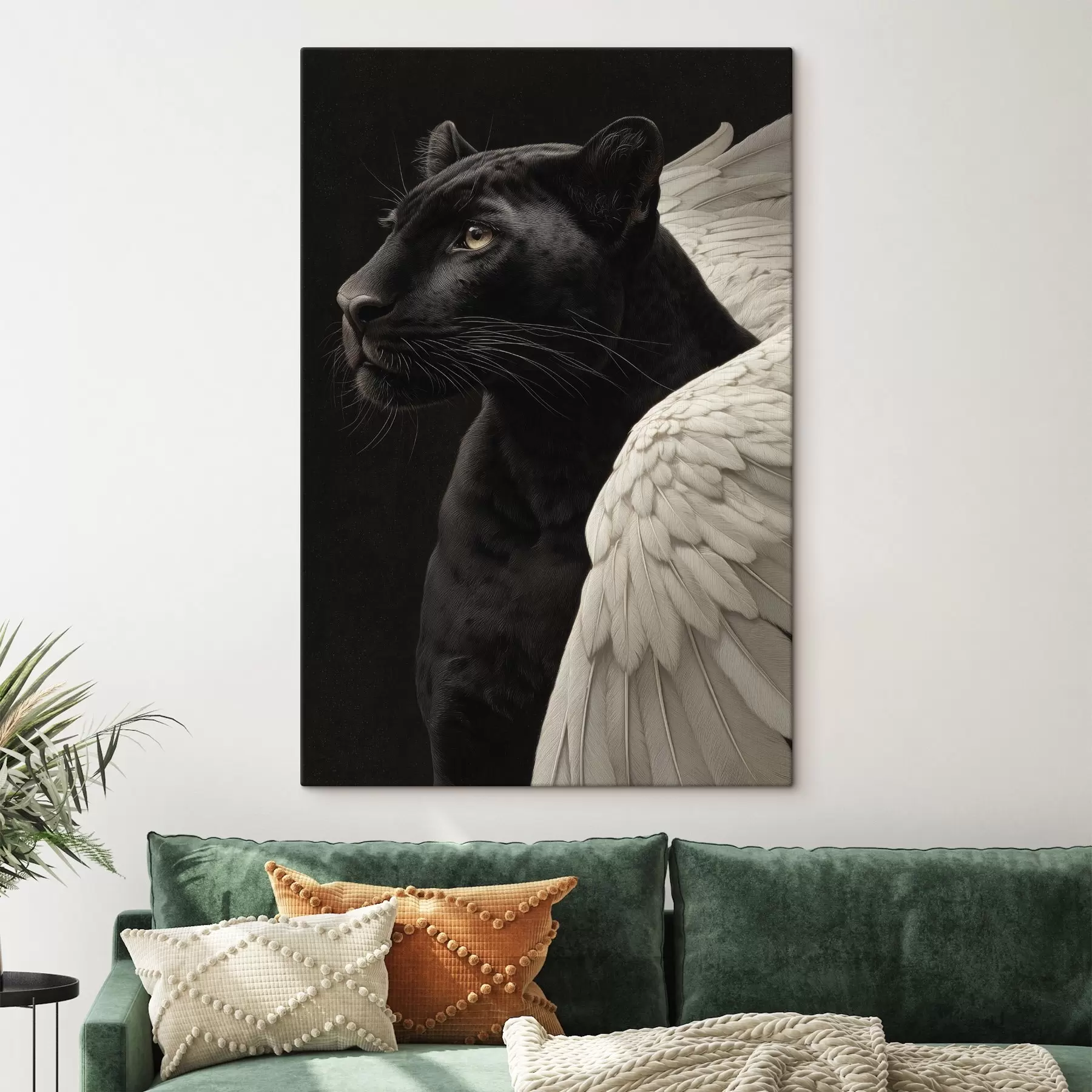 Fototapete Schwarzer Panther mit Flügeln im Fantasy-Stil s45653