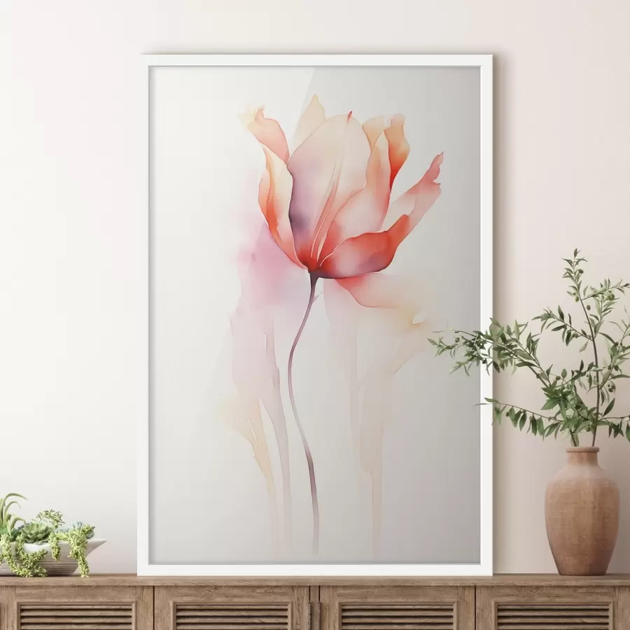 Fototapete Floraler Minimalismus im Aquarellstil f45637