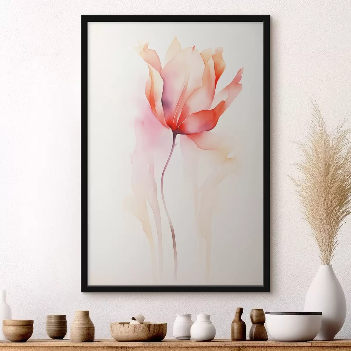 Poster Floraler Minimalismus im Aquarellstil f45637