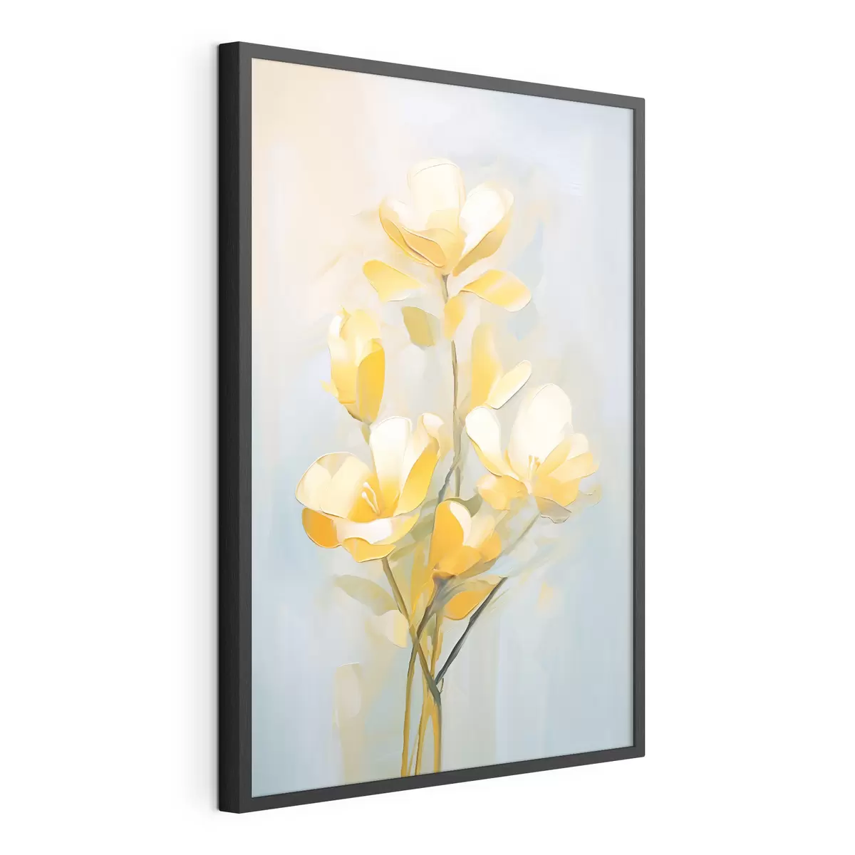 Poster Zarte gelbe Blumen im Stil der Ölmalerei f45651