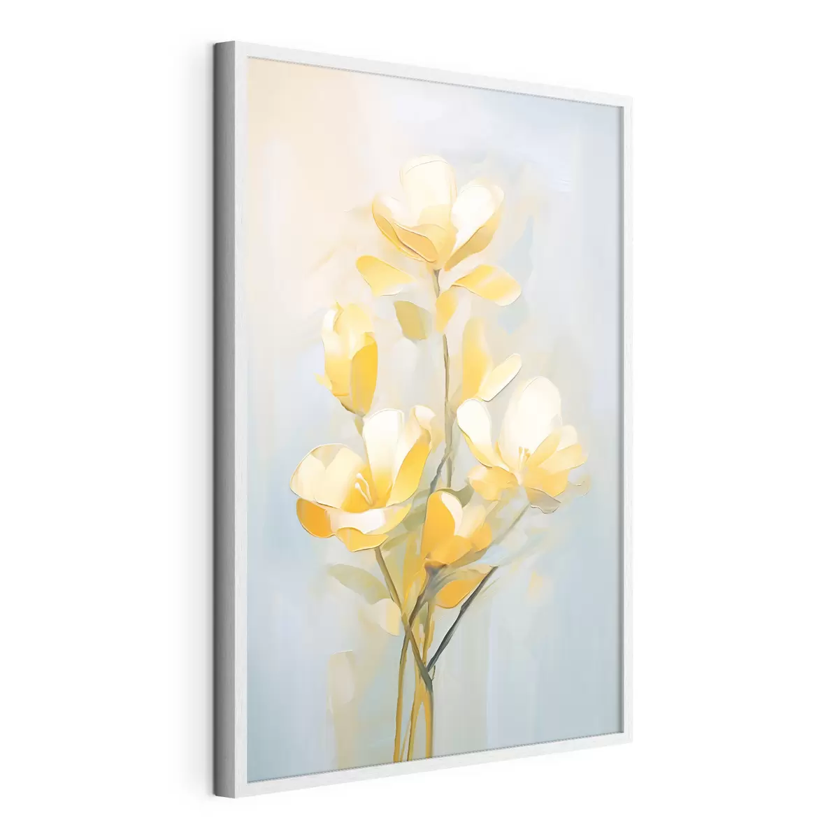 Poster Zarte gelbe Blumen im Stil der Ölmalerei f45651