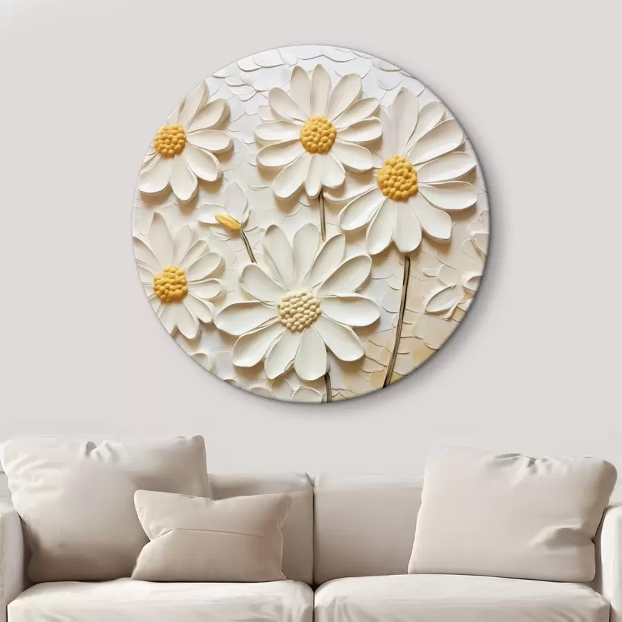 Fototapete Gänseblümchen im Impasto-Stil: weiße Blütenblätter r45647