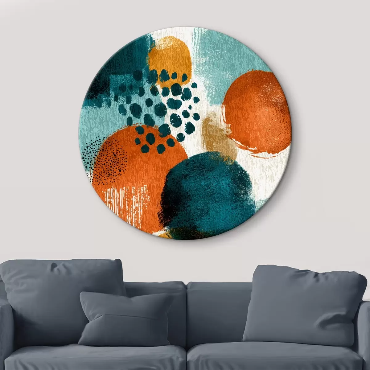 Runde Wandbilder Helle Formen im Stil abstrakter Malerei r45649