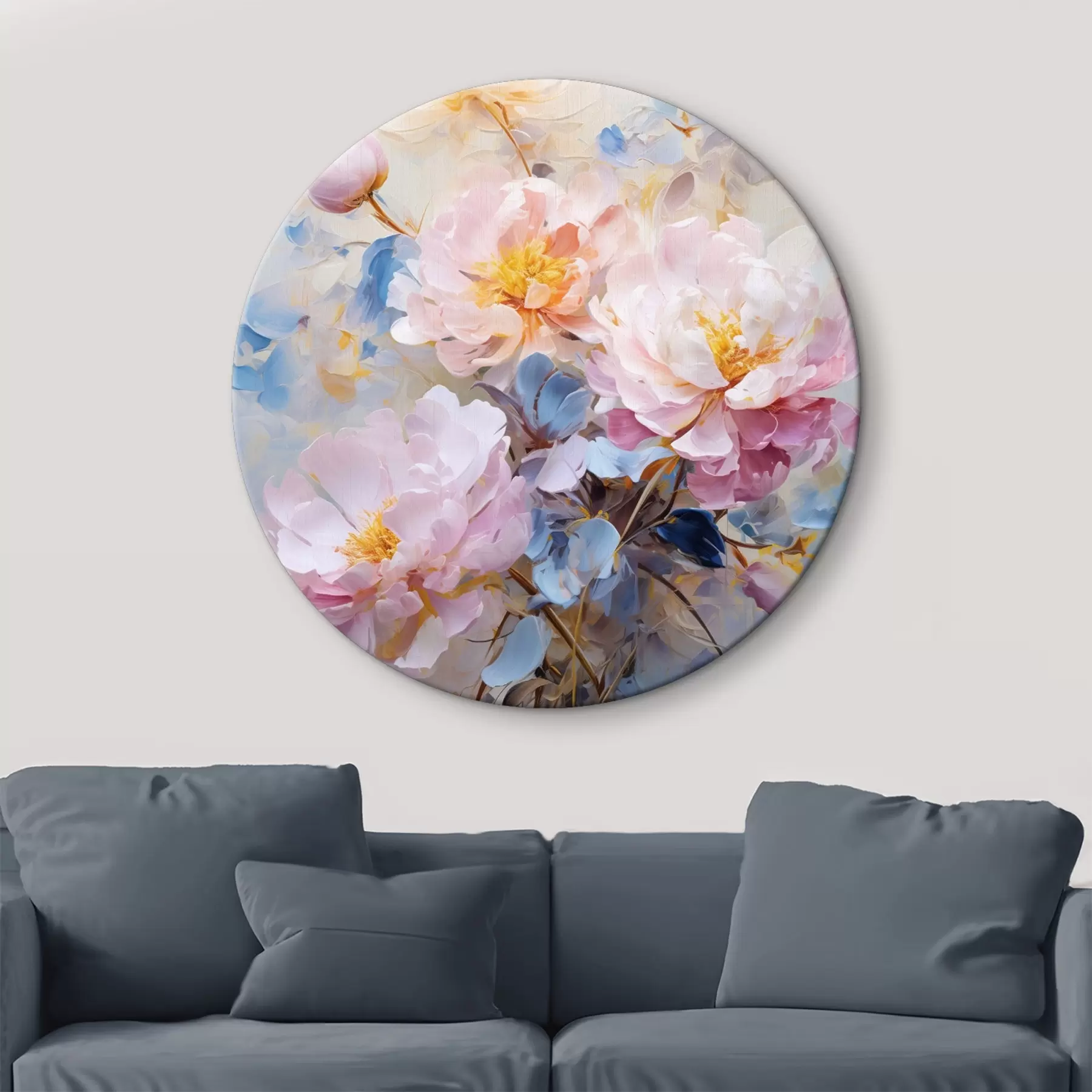 Fototapete Abstrakte Blumen: rosa und blaue Farbtöne r45652