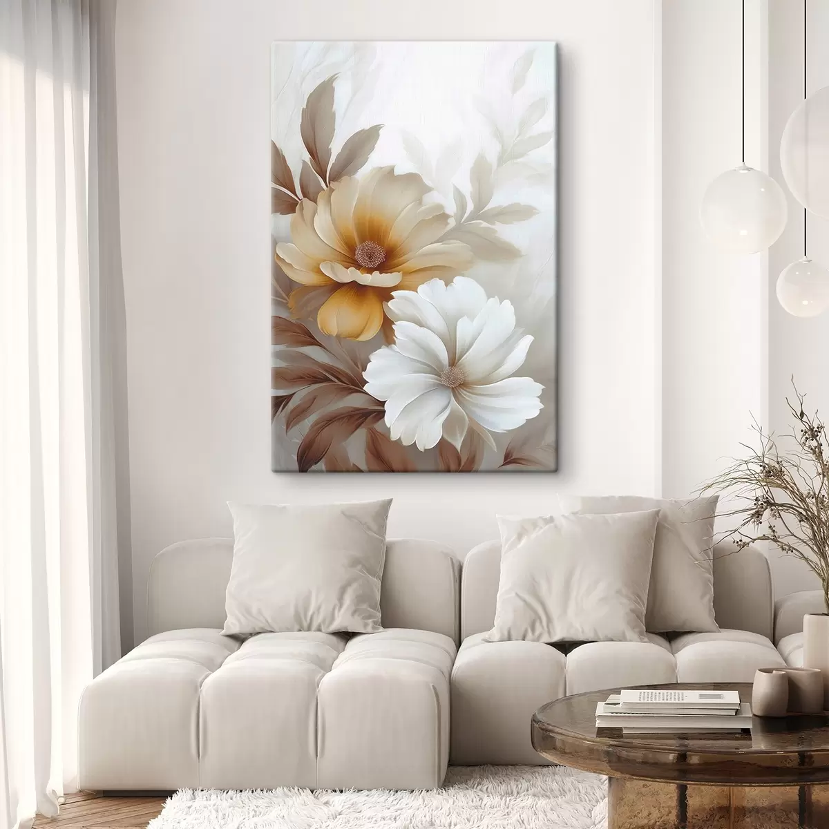 Fototapete Blumen mit Blättern s45745
