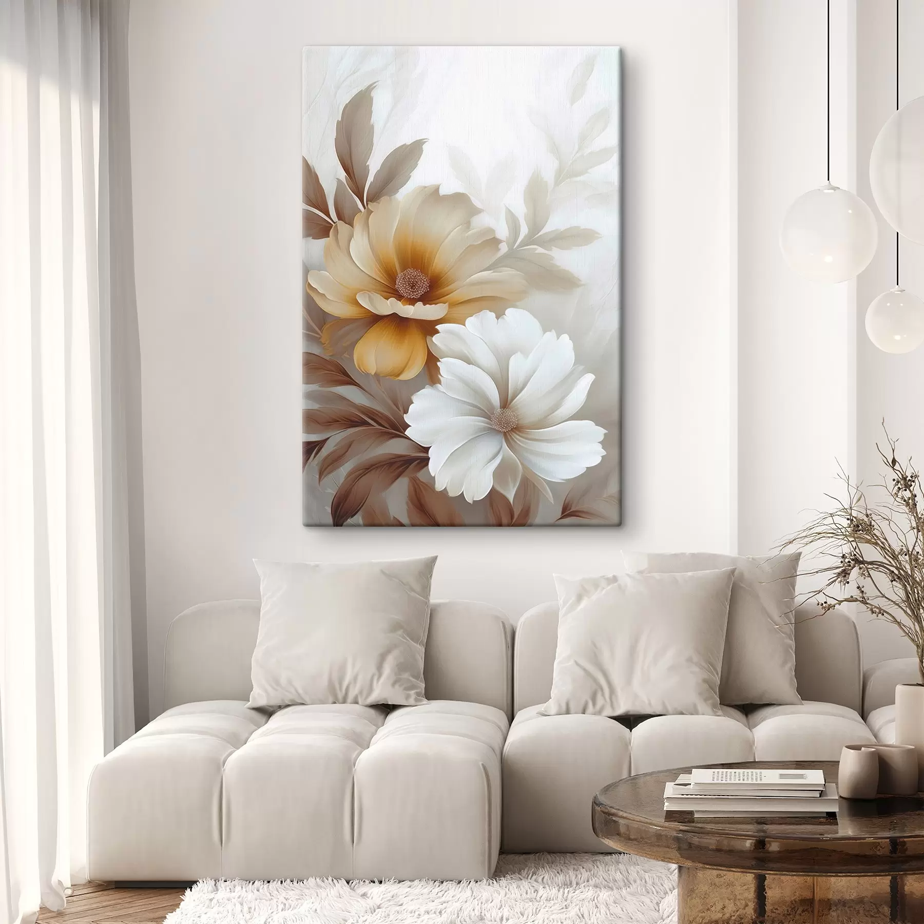 Fototapete Blumen mit Blättern s45745