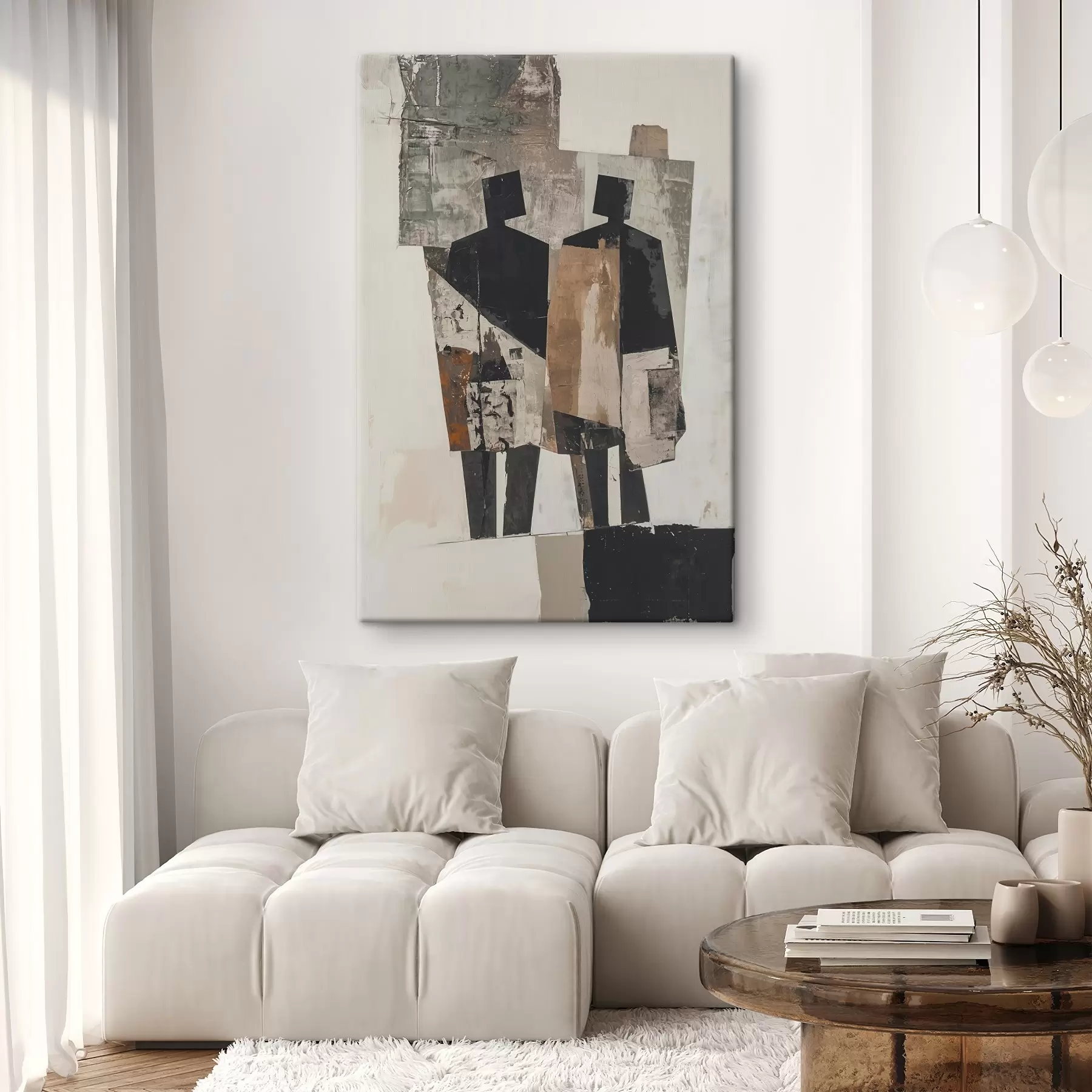 Fototapete Moderne Abstraktion mit Silhouetten s45755