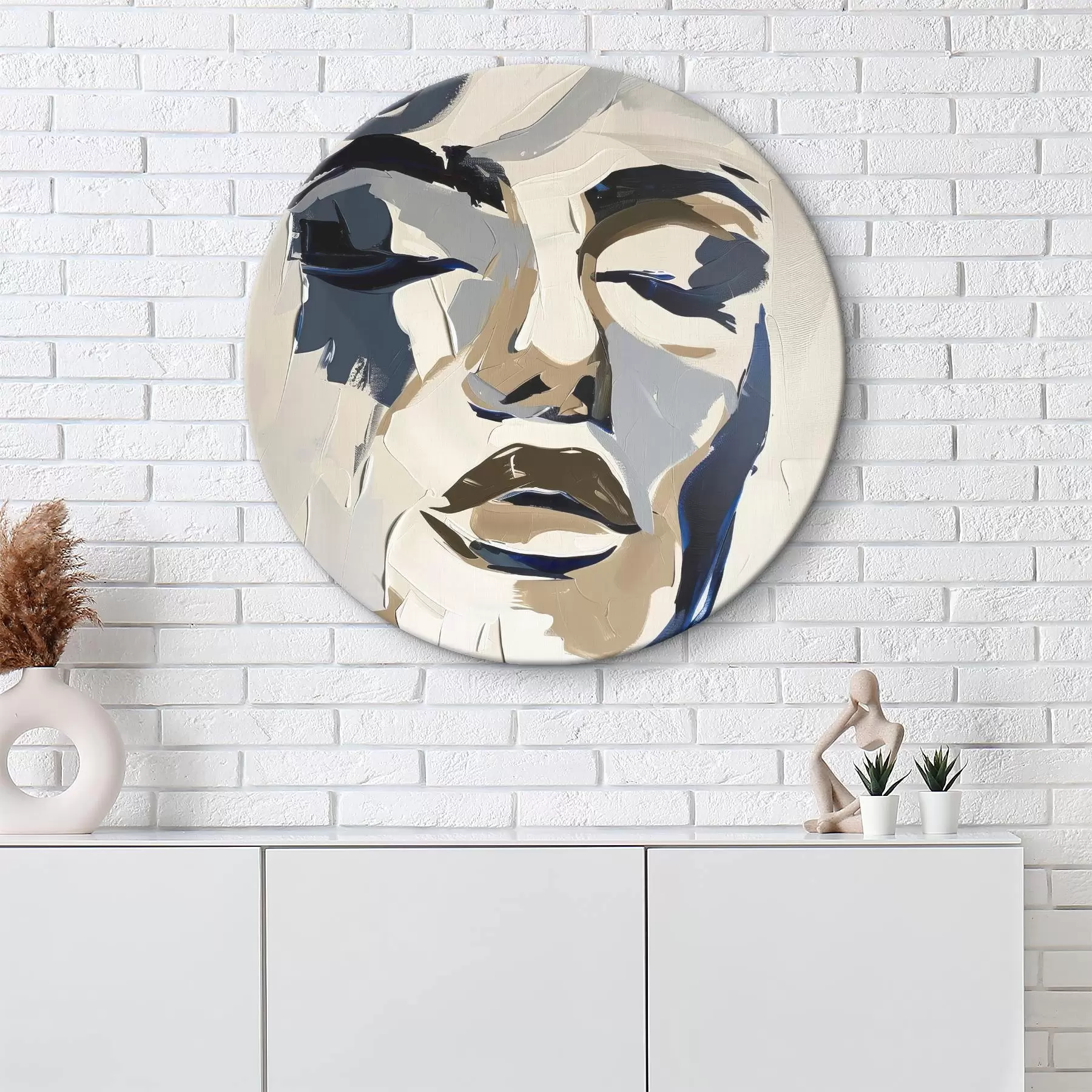 Fototapete Abstraktes Porträt einer Frau mit imitierten Pinselstrichen r45743