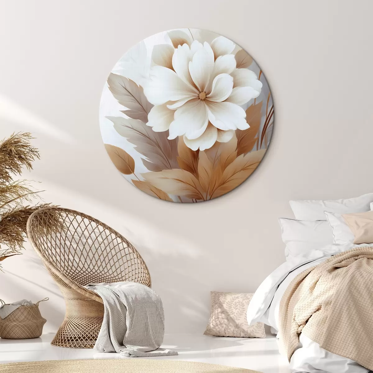 Runde Wandbilder Eine Blume mit Blättern r45744