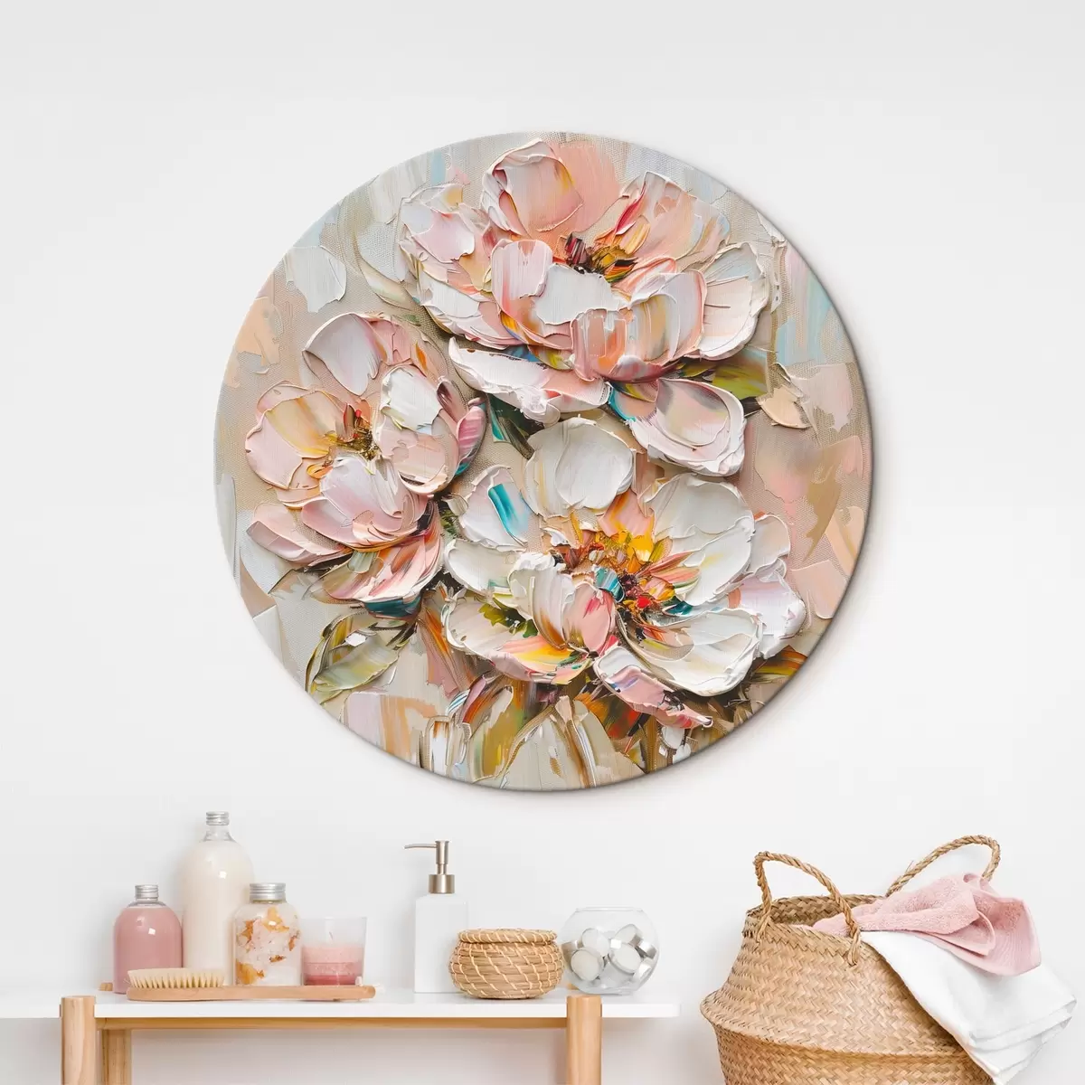Runde Wandbilder Große Blumen r45746