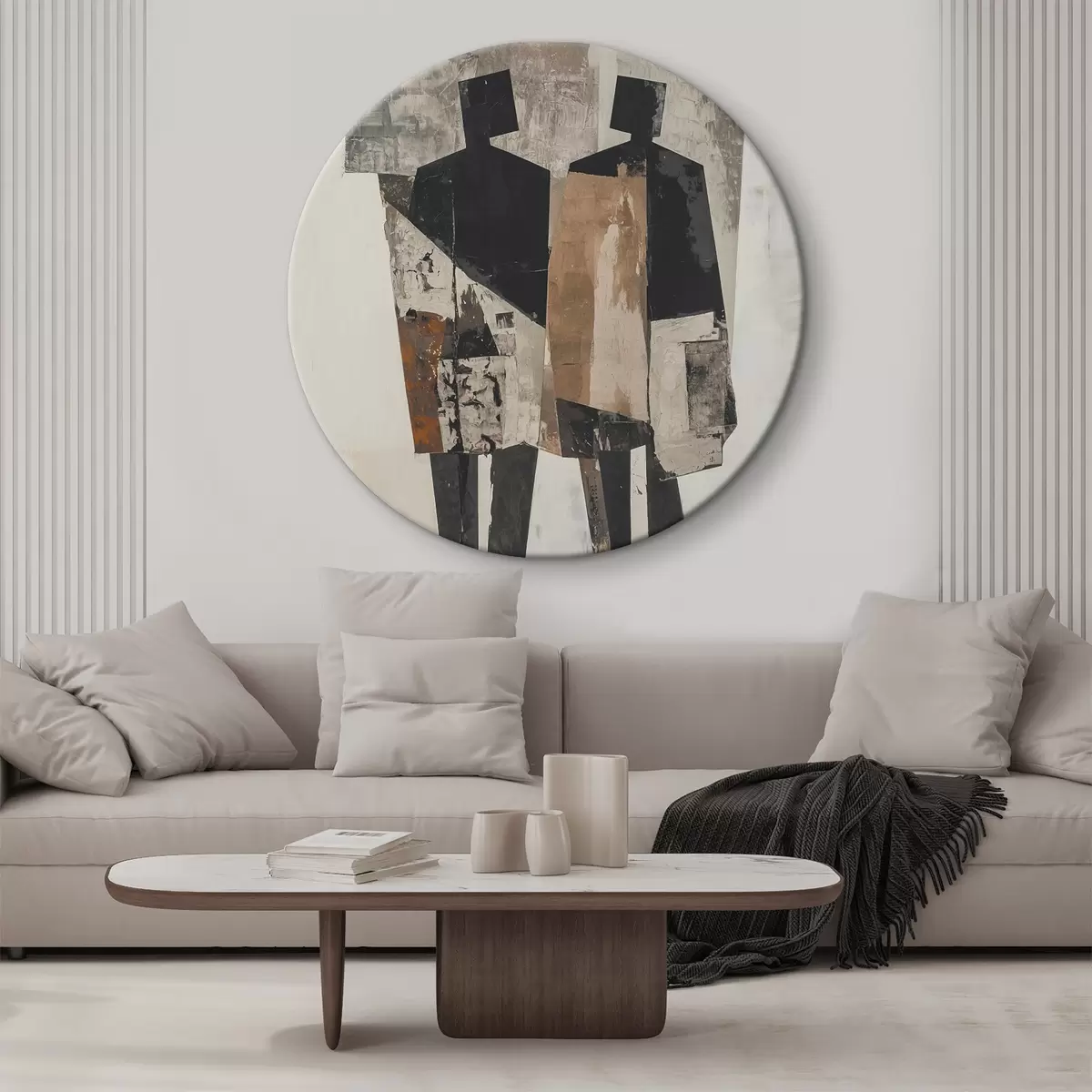 Runde Wandbilder Moderne Abstraktion mit Silhouetten r45755