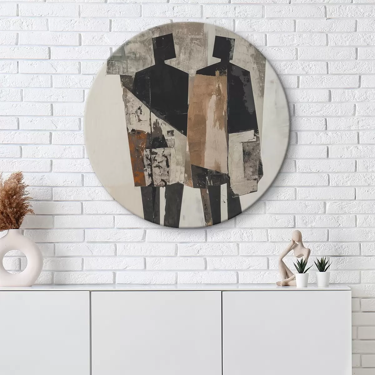Runde Wandbilder Moderne Abstraktion mit Silhouetten r45755