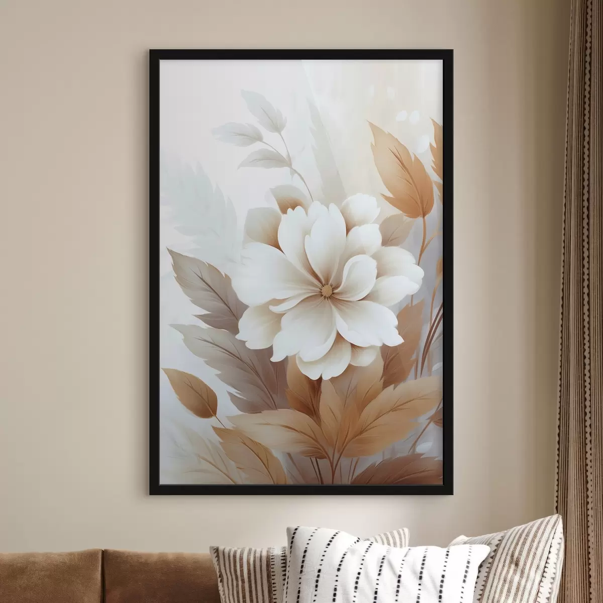 Poster Eine Blume mit Blättern f45744