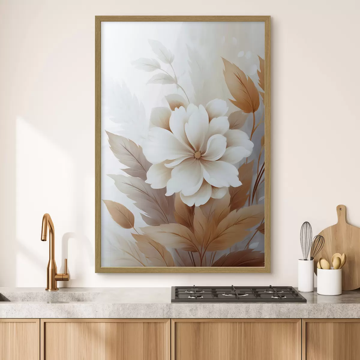 Poster Eine Blume mit Blättern f45744
