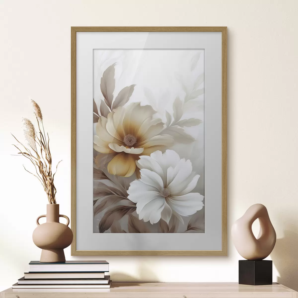 Poster Blumen mit Blättern f45745